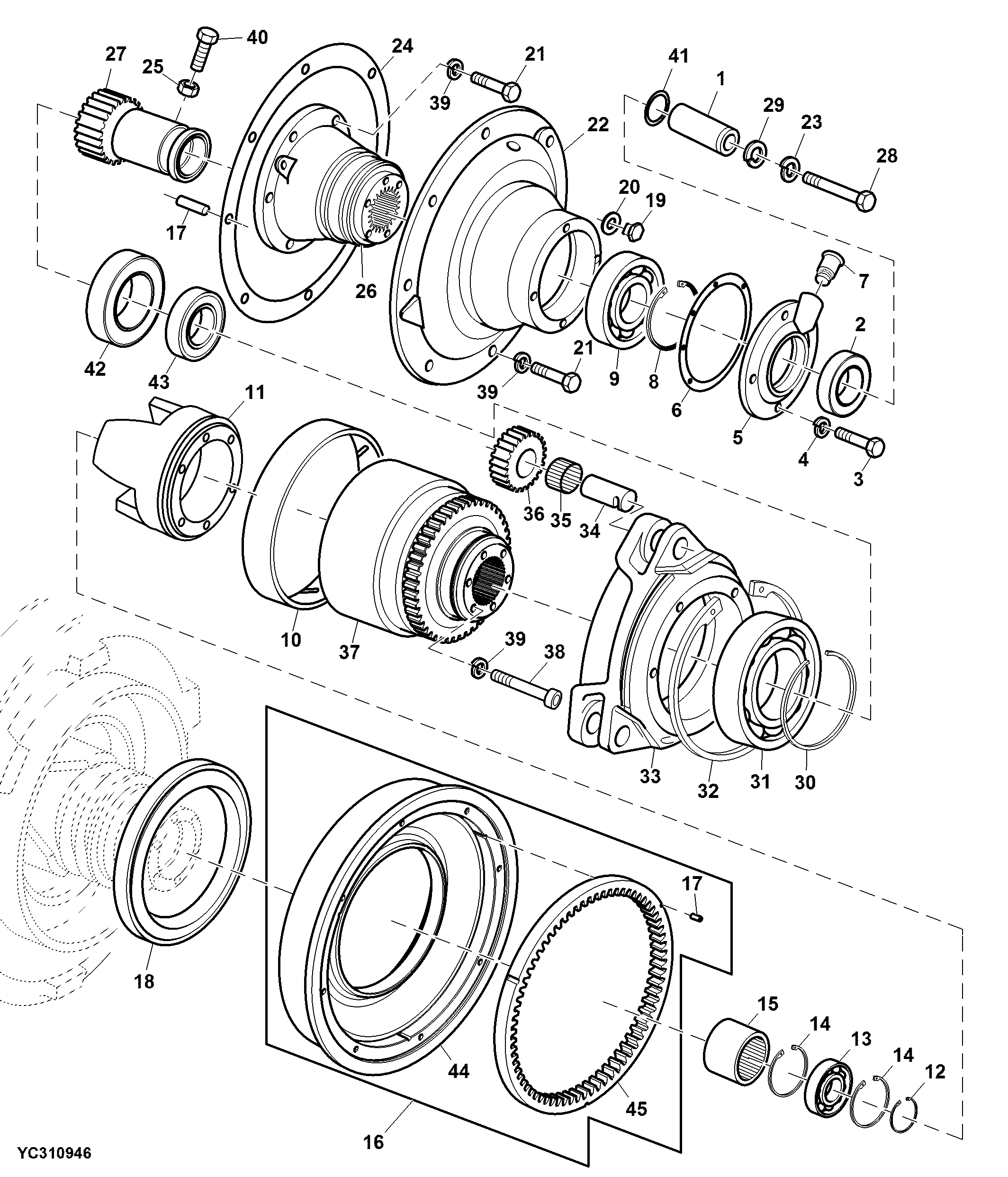 Cylinder Reduction Drive Gear (For C6HA Corn Picker Attachment)