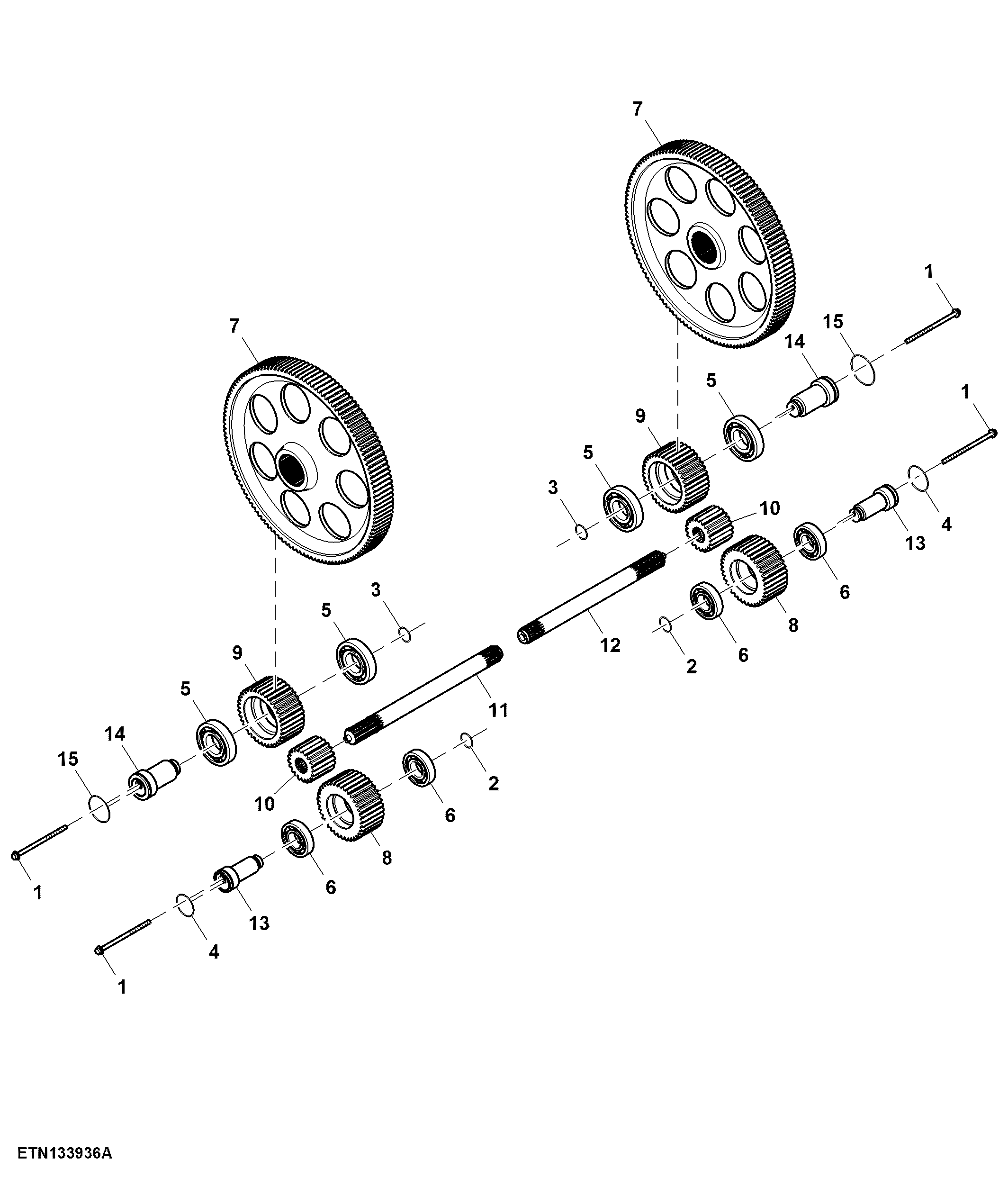 Final Drive, Front Axle, 18" / 24" Belt, 80" Axle Spacer