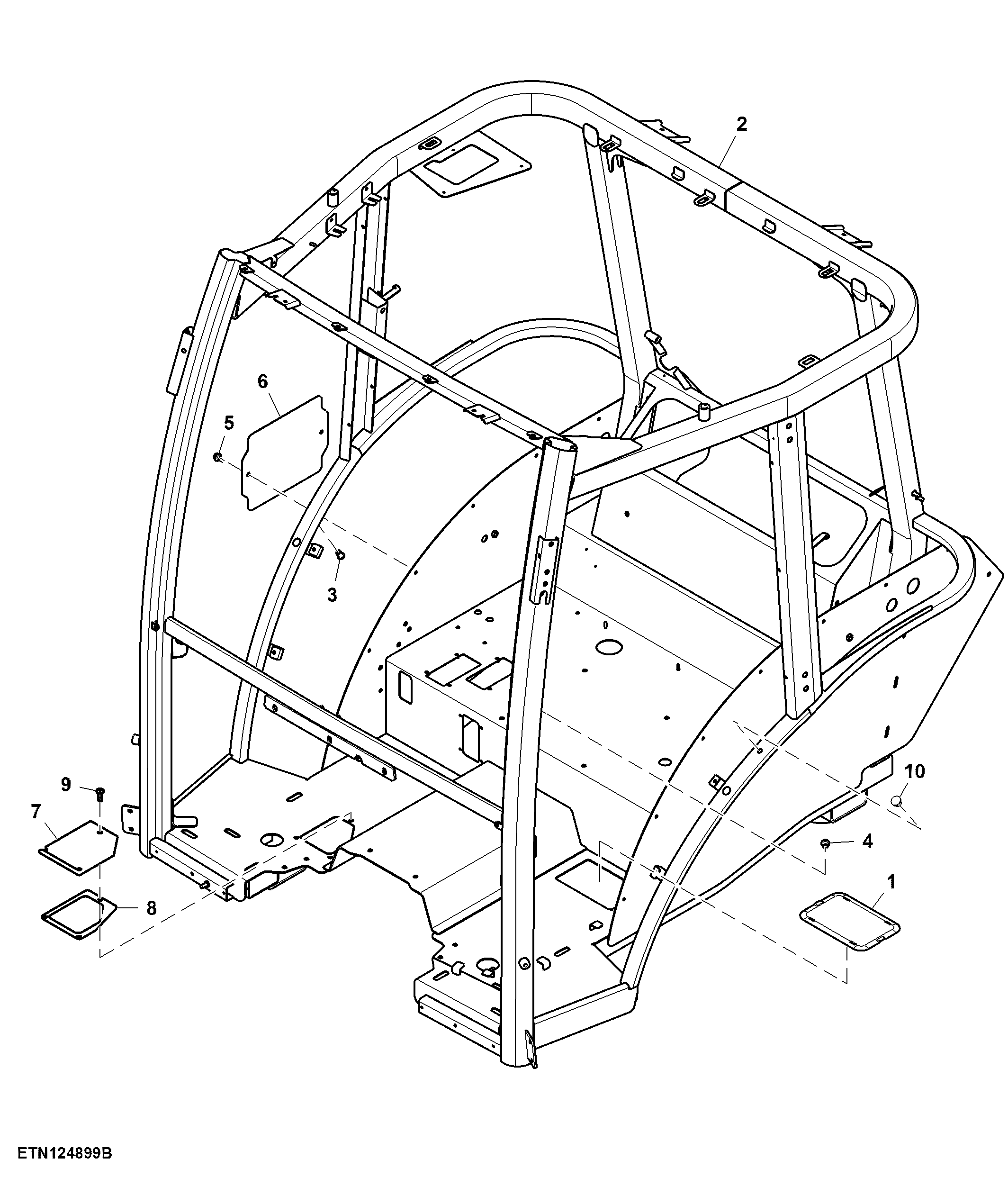 Cab Frame, Fixed Windshield (For South Africa)