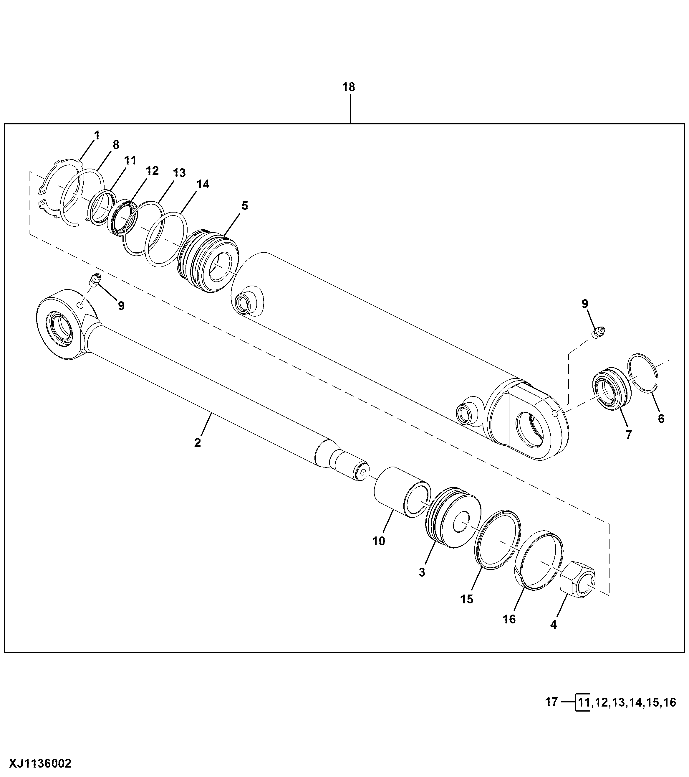 Steering Cylinder Components (000912 - 001248), (001299 - )