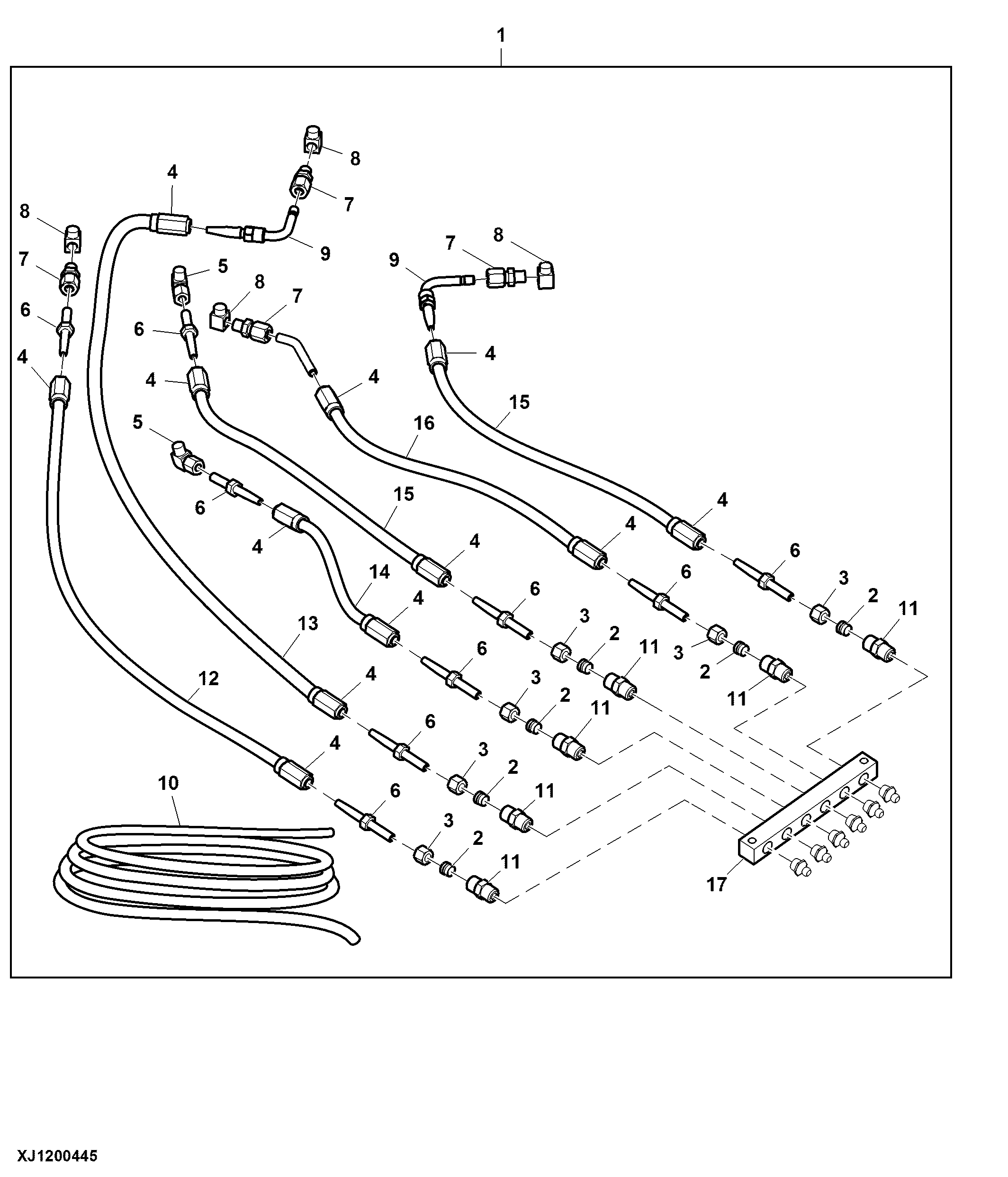 Components, Lubrication Harness, Manual, Cab