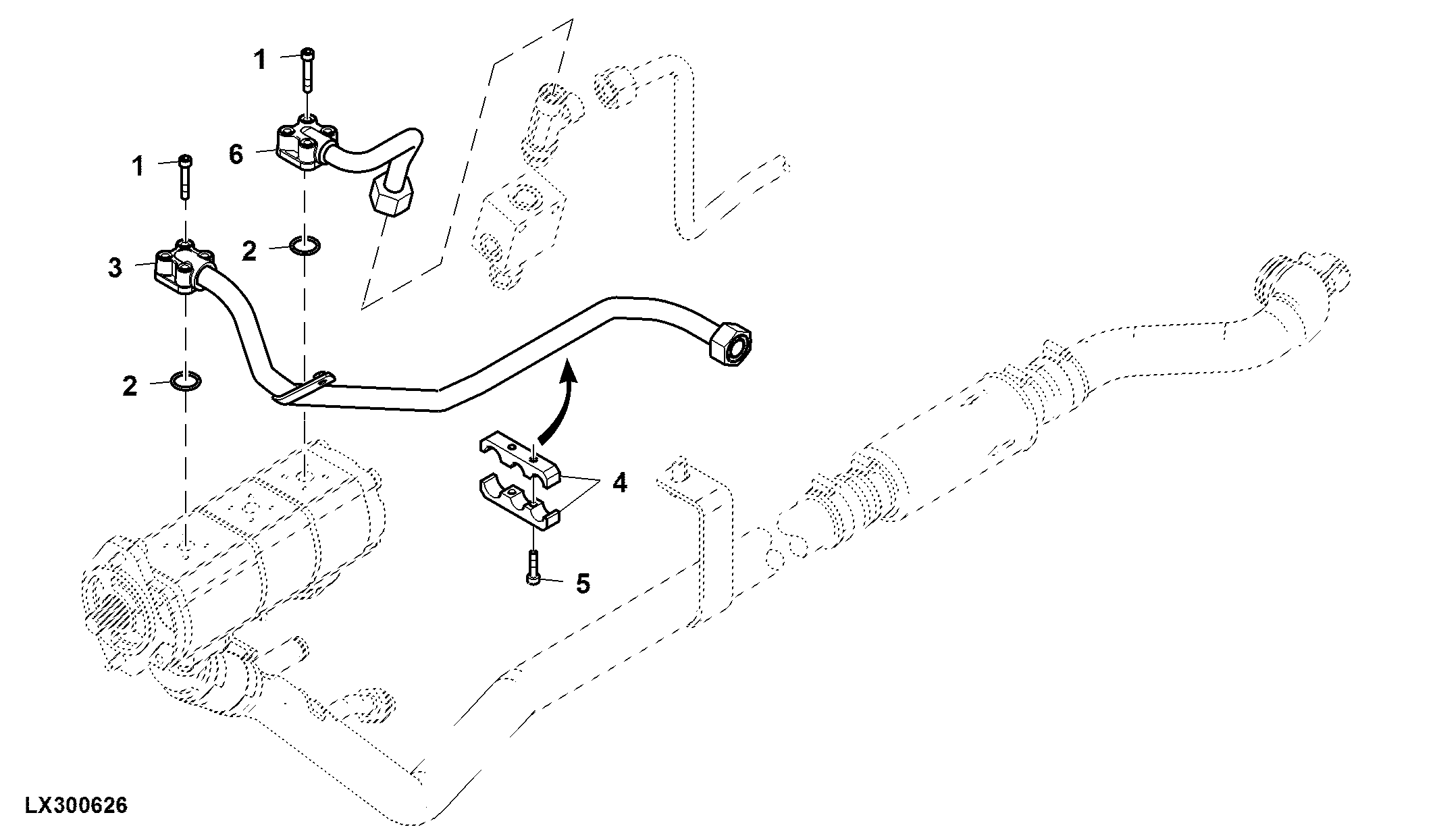 Oil Lines, Hydraulic Pump, 25 cm³, W/ Additional Pump