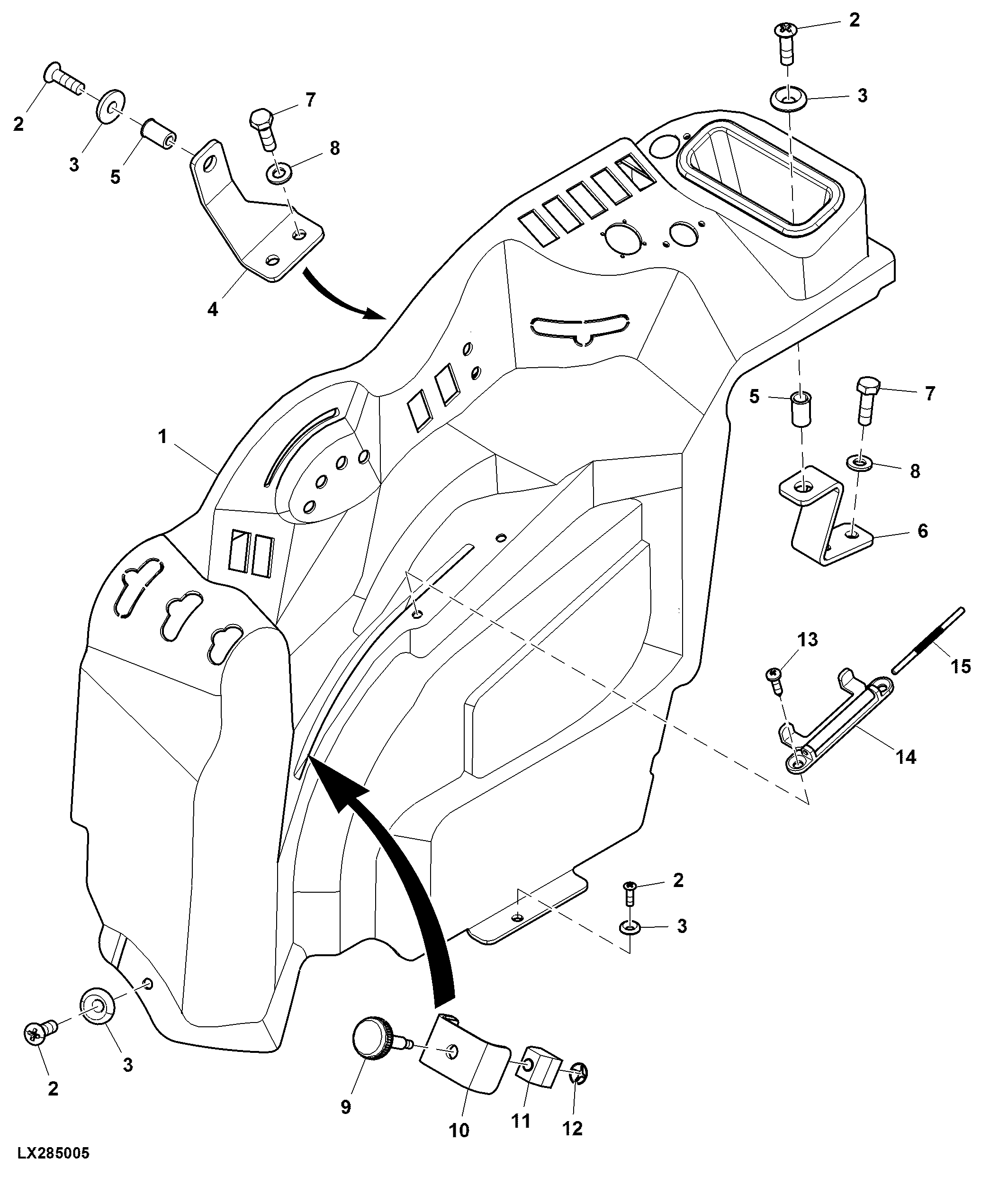 Side Console, Mechanical Rockshaft Control, Cab ( - x09159)