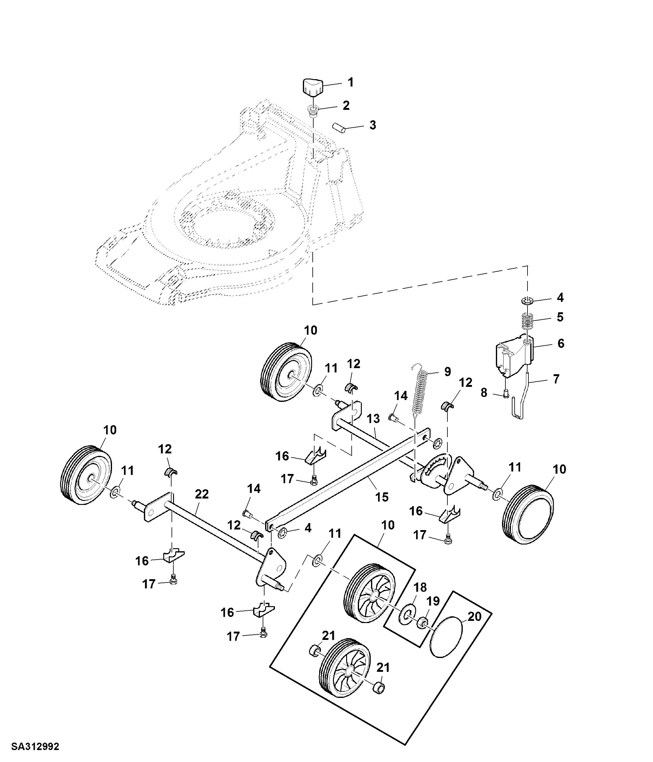 Front and Rear Axle / Height Adjustment / Wheels