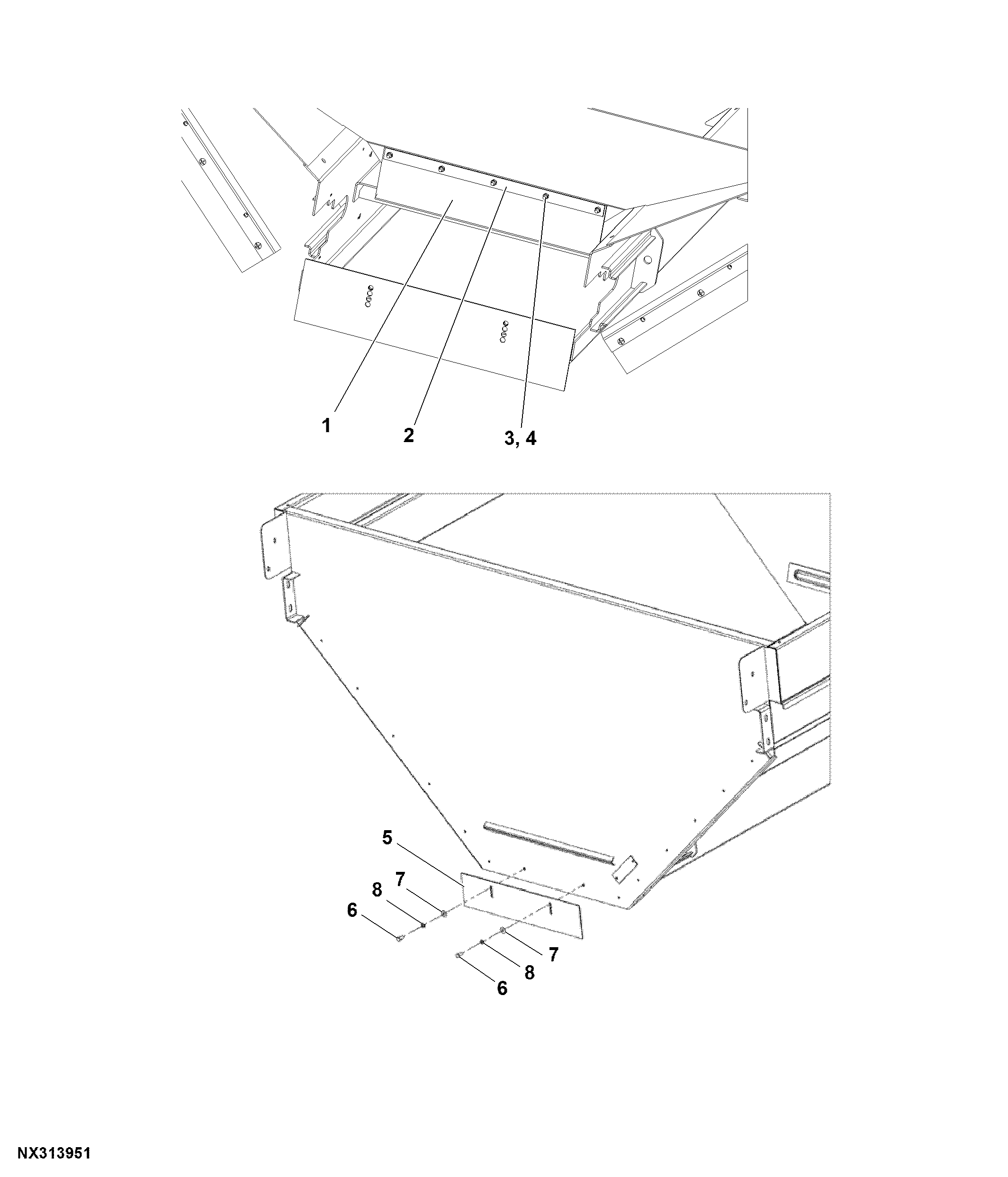 Second Product Bin Wiper and Front Feedgate, Style 2
