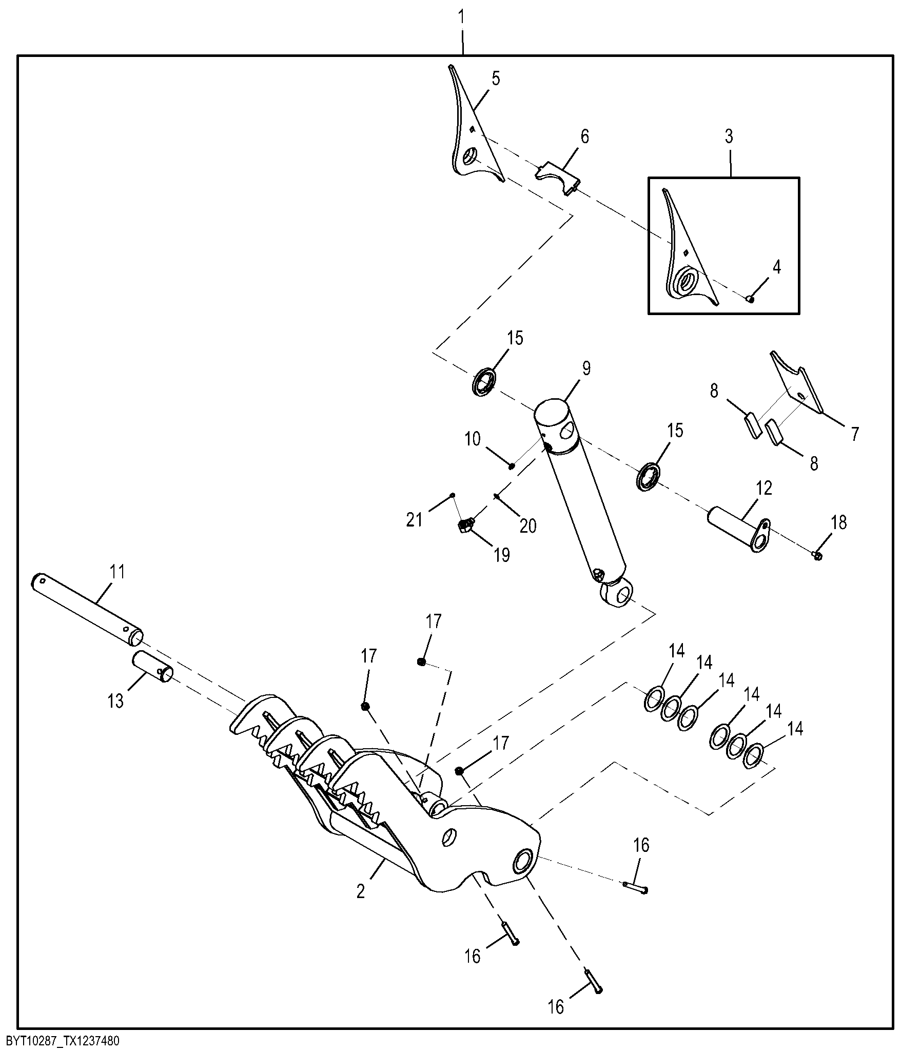 Replacement Backhoe Thumb Kit, 106.68 cm (42.00 in)