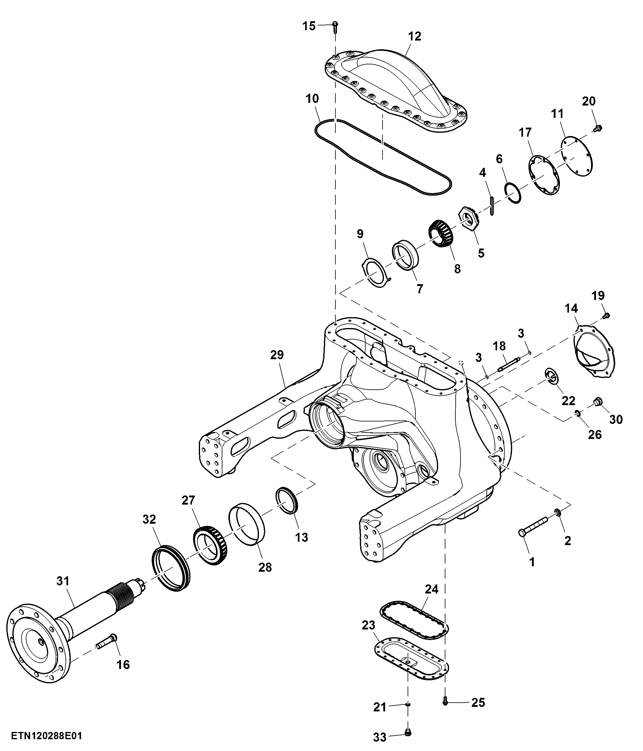 Front Axle Assembly, 30" / 36" Standard/Severe Duty Belt, LH