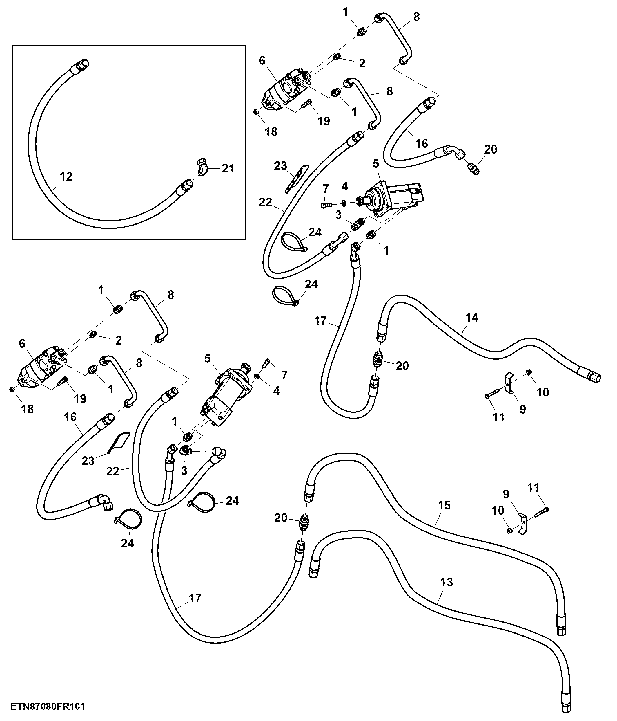 Crop Divider and Knockdown Roller Motors and Lines