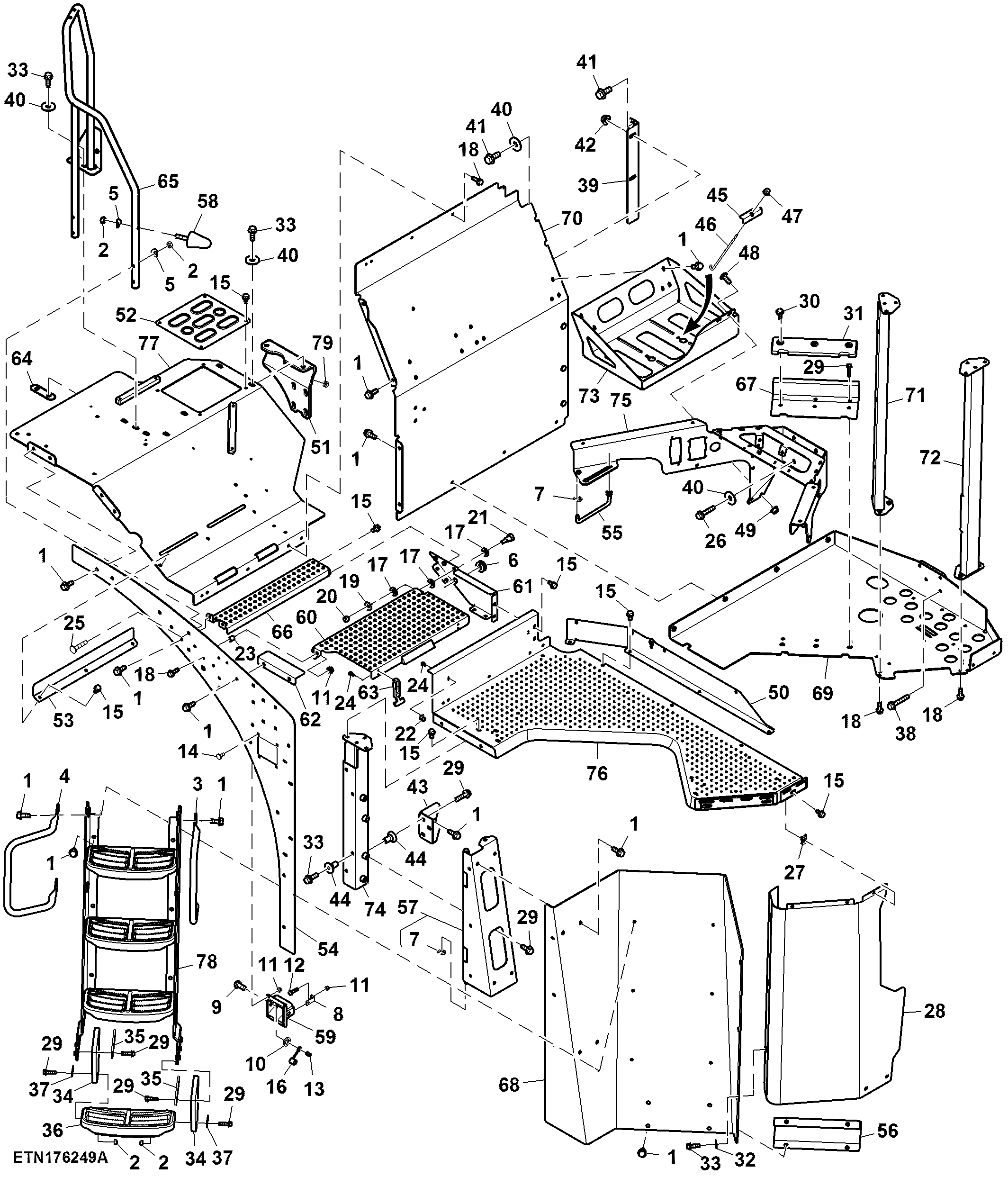 Step, LH Platform, T2/ T3/ IT4 Engine (056101 - 060336)