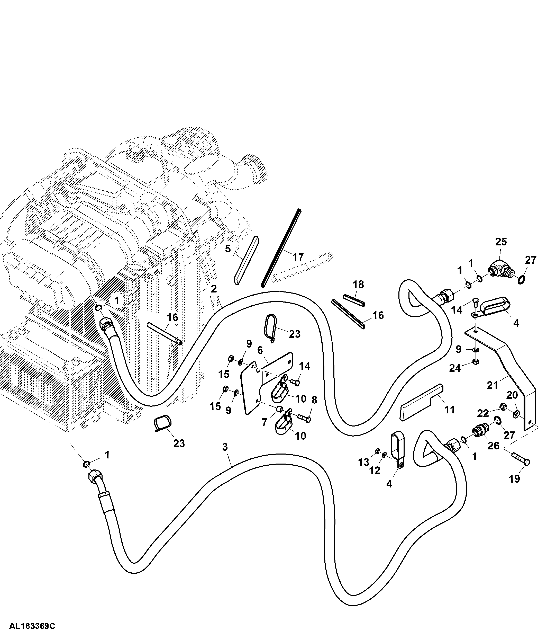 Oil Cooler Lines, Forward Shift Transmission