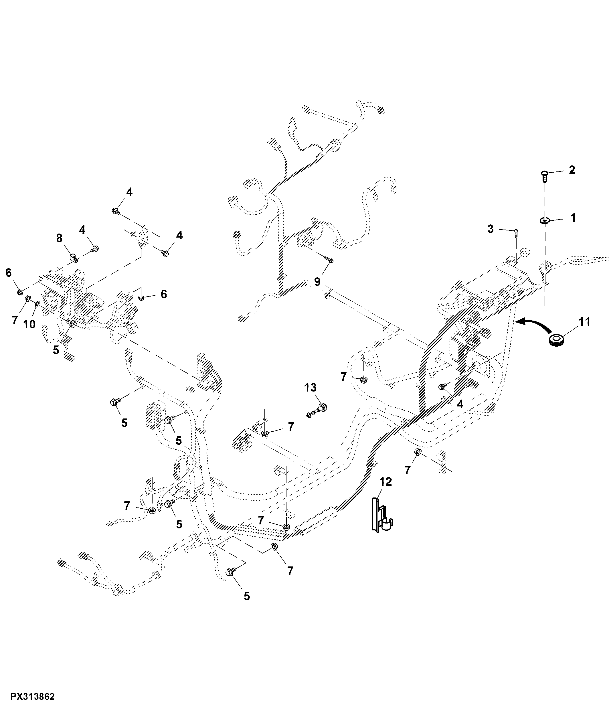 Wiring Harness, PowrReverser™, Cab, (3/3) ( - 012459)