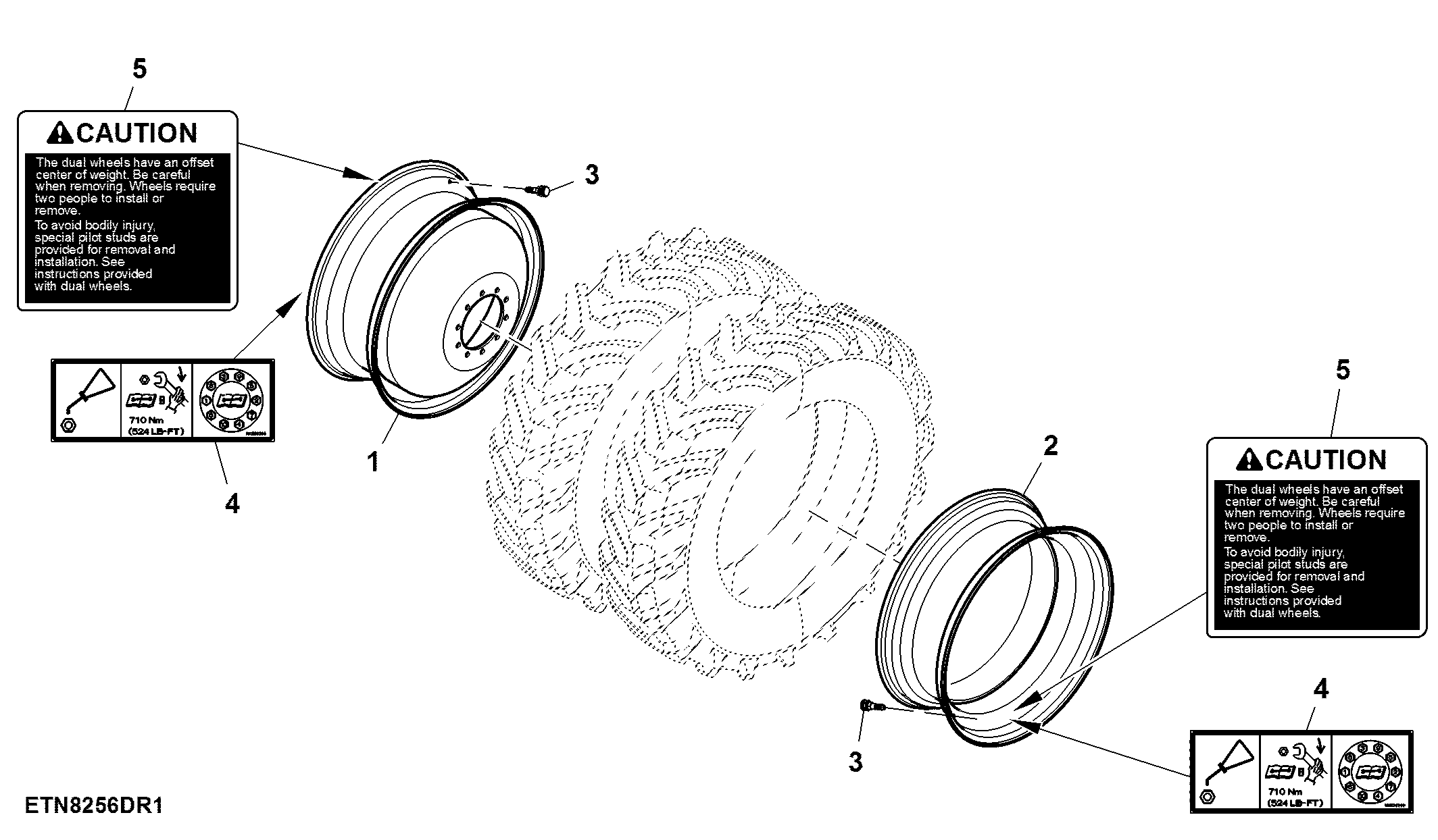 Wheel Assembly, 520/85R42 157A8 -20.8 R42 2ST R2 Firestone