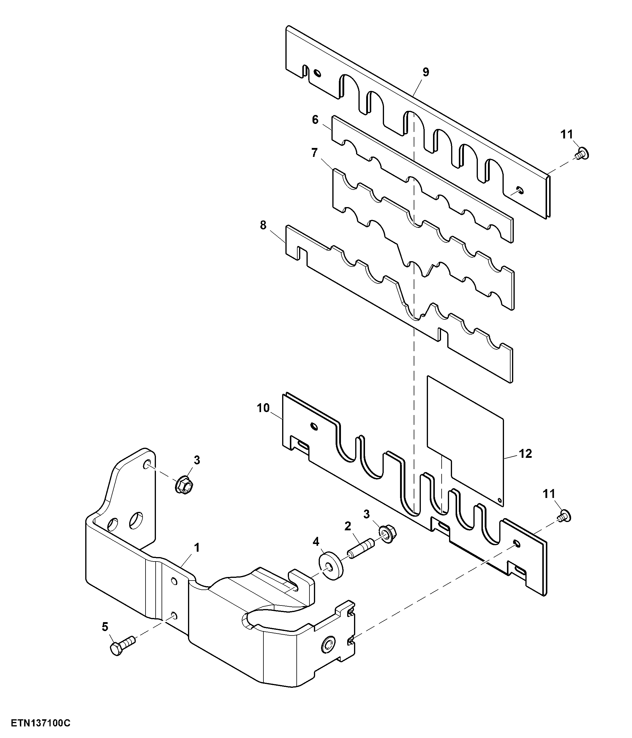 Mounting Parts, Midstack SCV, W/ Premium Front Hitch, W/O Front Loader