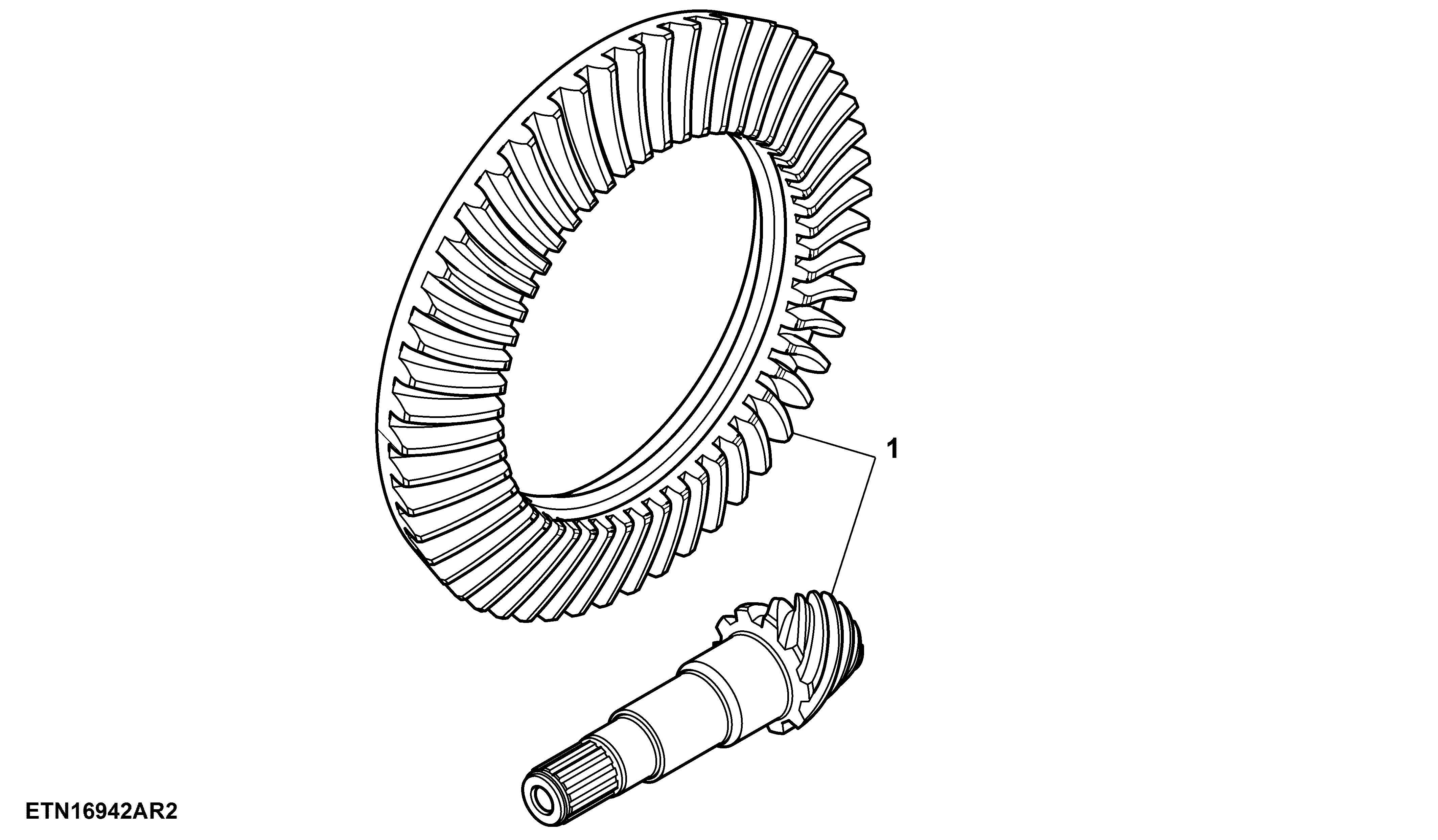 Ring Gear and Pinion, Front Differential, Single Reduction