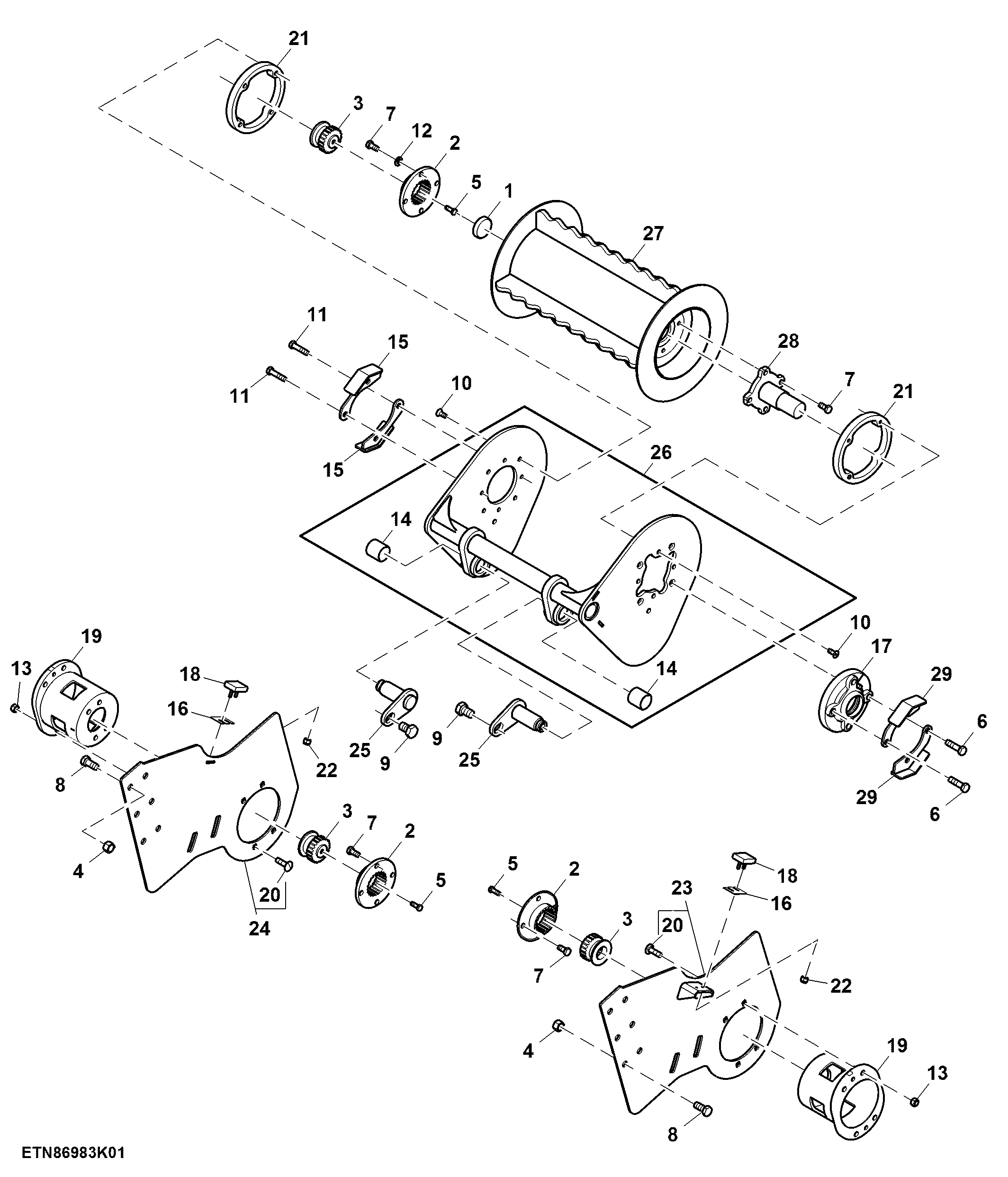 Main Feed Roller, Buttlifter Roller (T1 + B1)