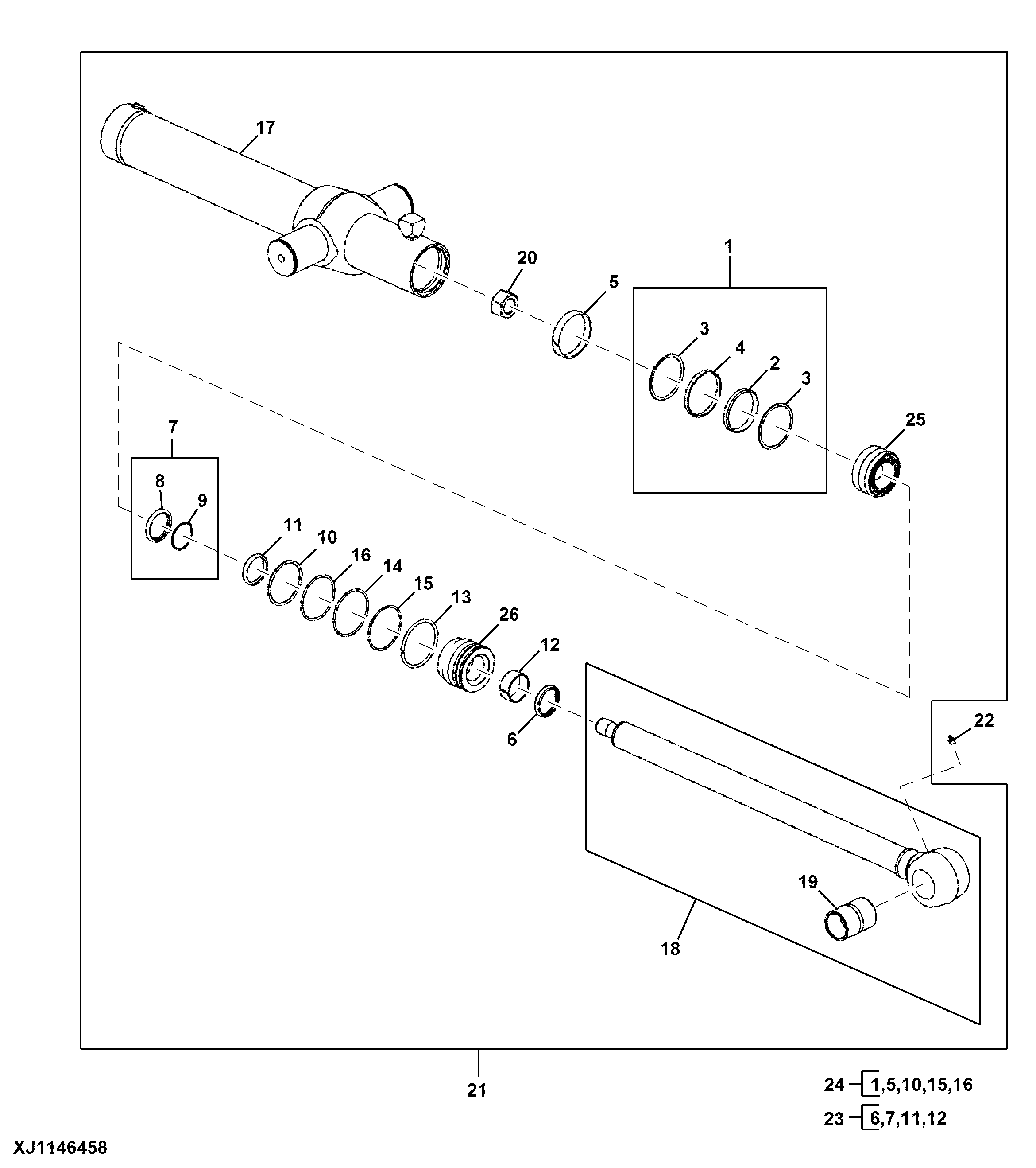 Loader Bucket Cylinder and Repair Kits (Tool Carrier)