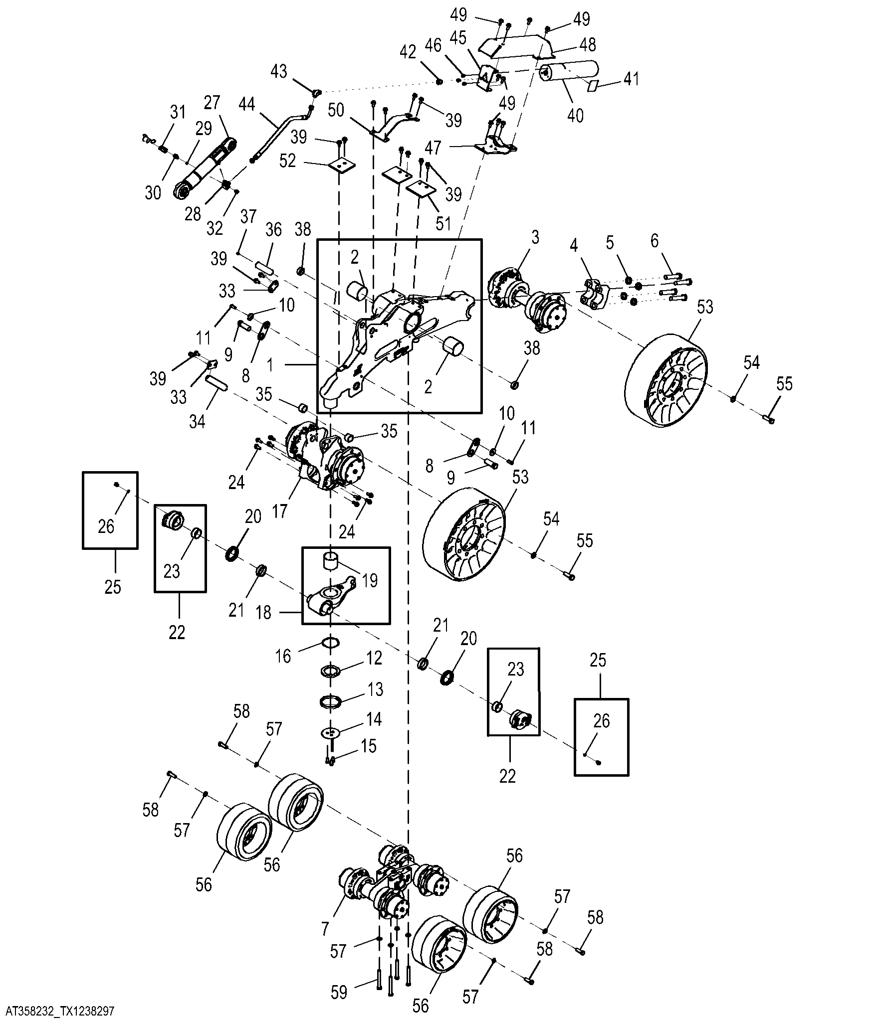 Track Frame And Component Parts, Right Side