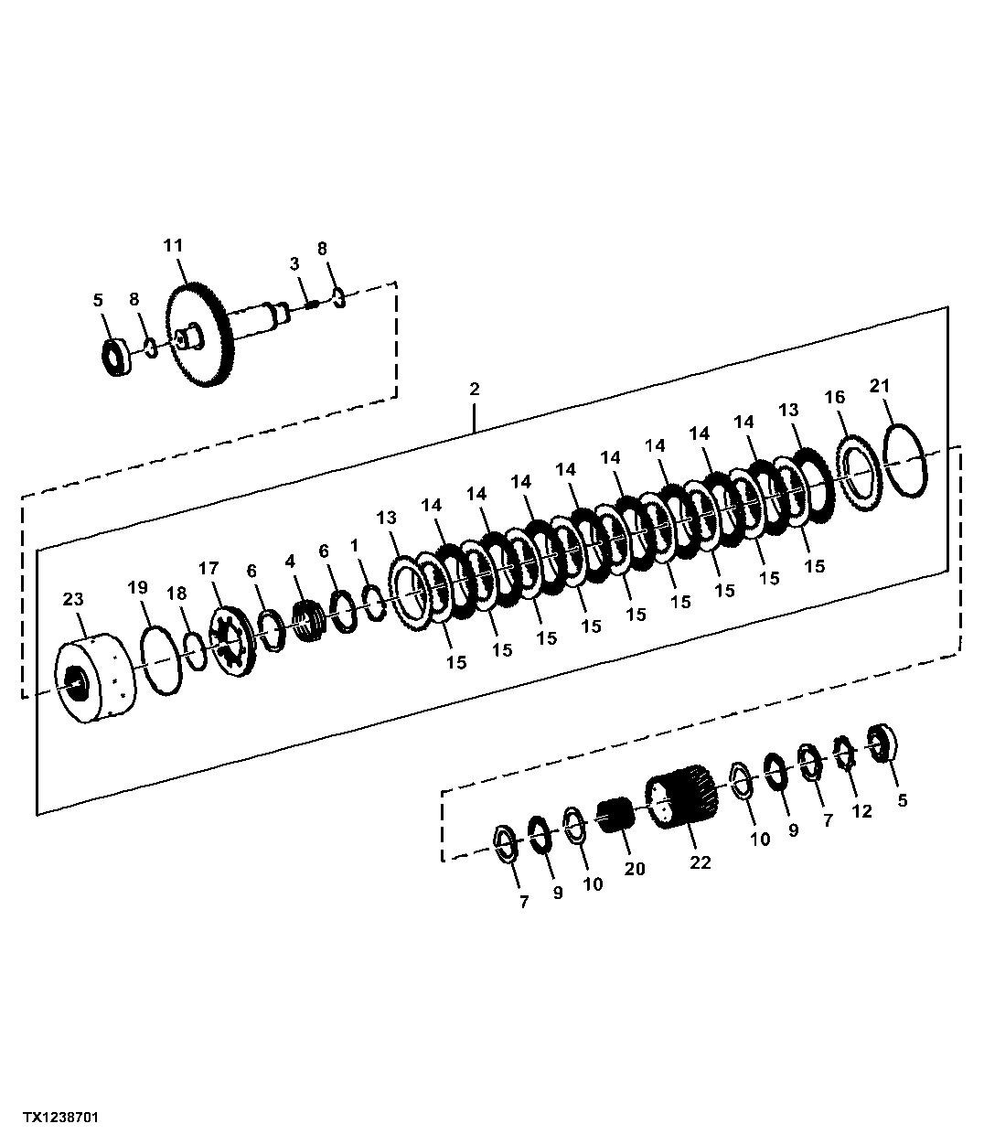 First Gear Clutch Assembly Without Lockup Torque Converter