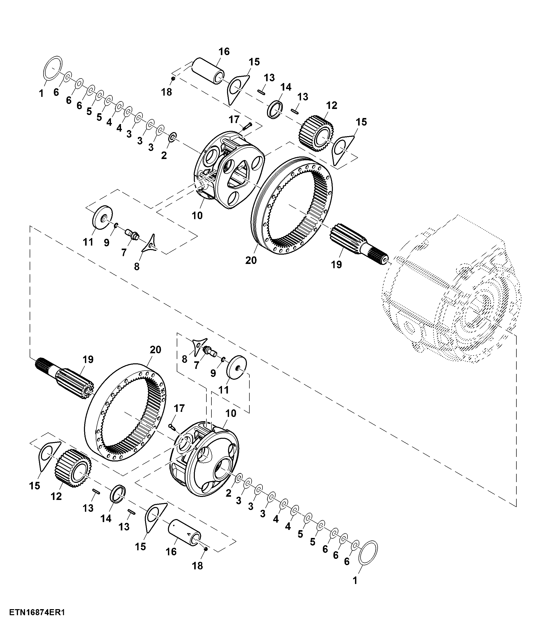Final Drive, 120 mm Front Axle, Single Reduction