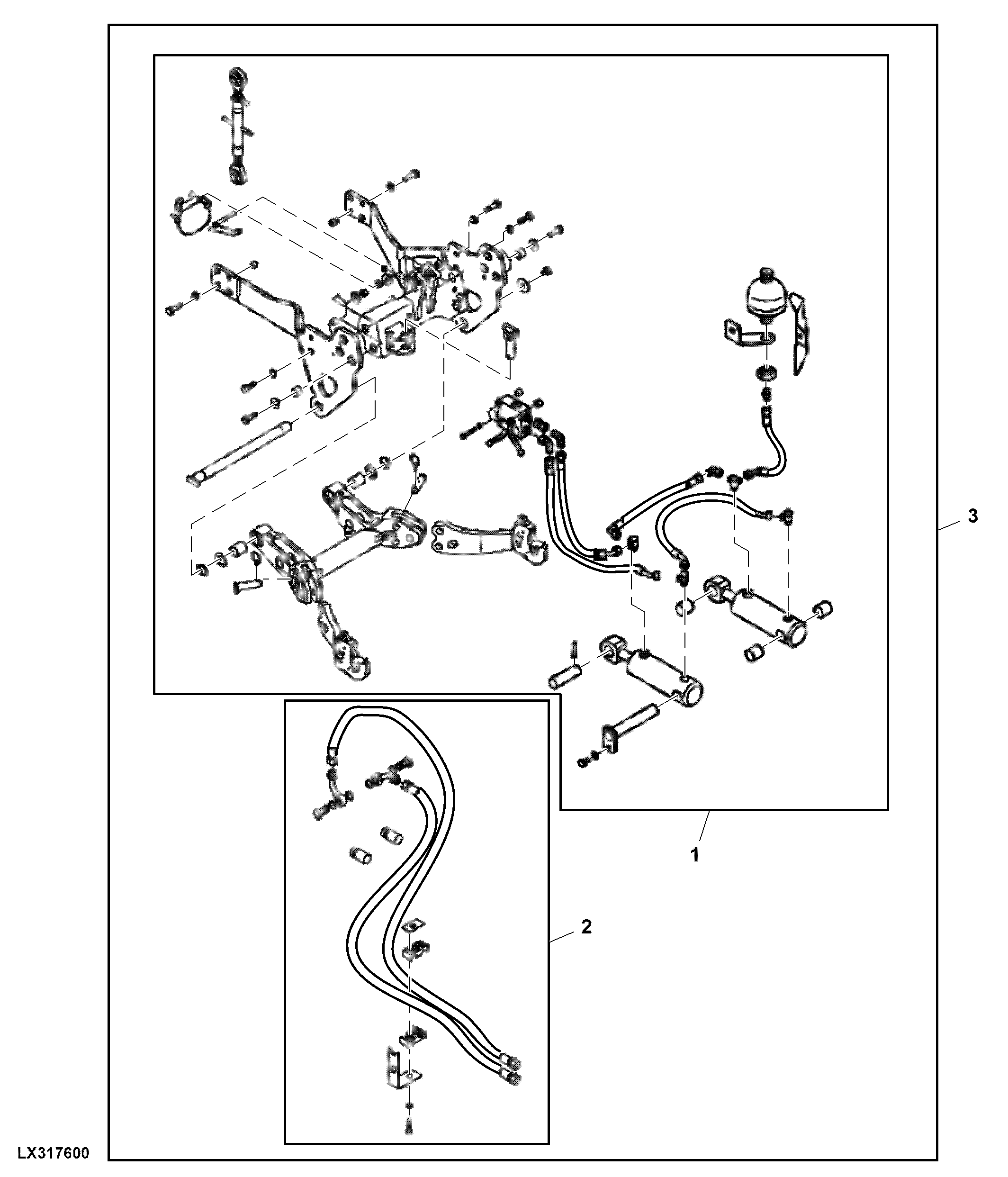 Attachment, Hydraulic Cylinder / Hoses / Accumulator, Front Hitch