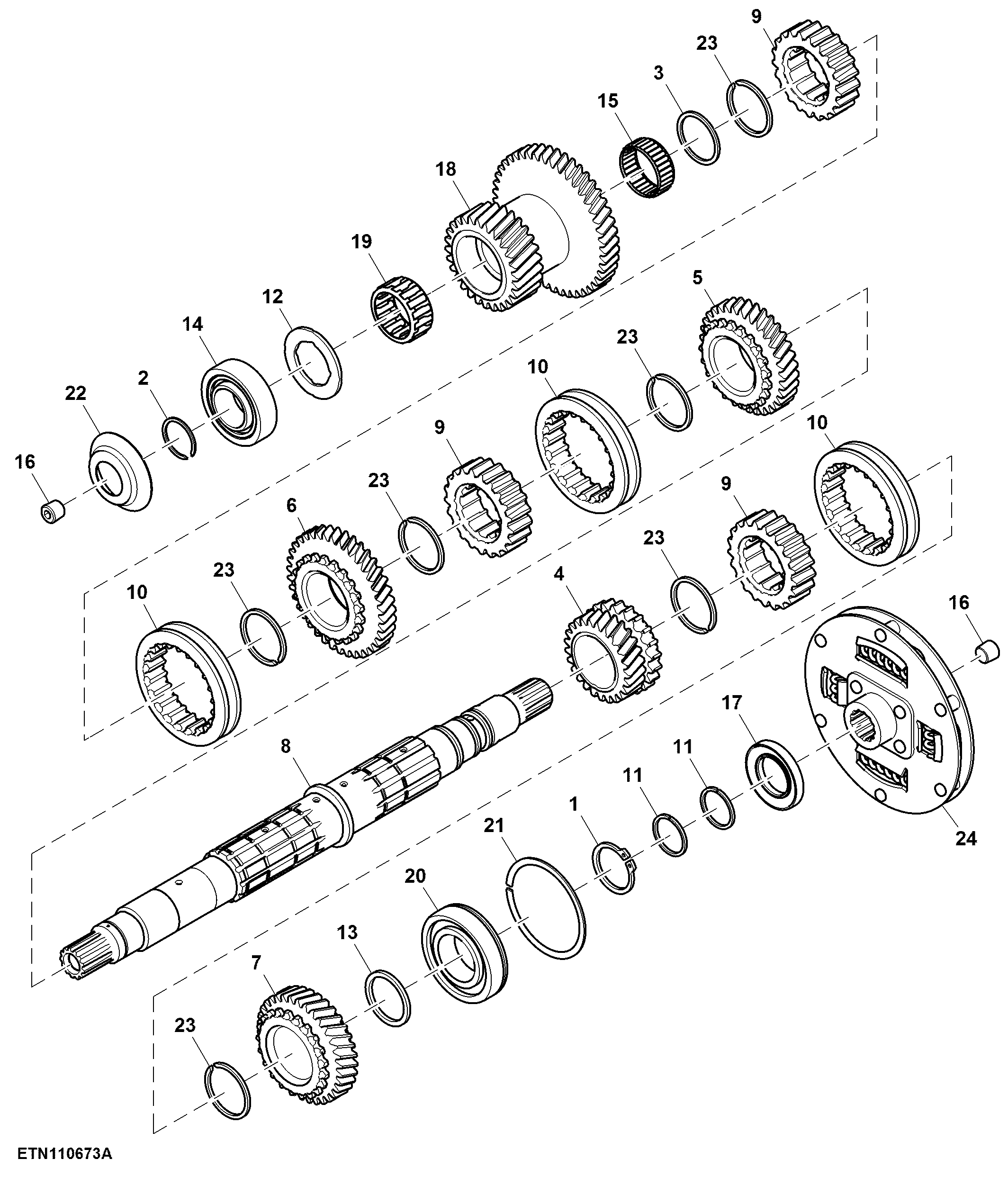 Top Shaft, W/ AMREP Auxiliary Damper, High Speed A Range (010060 - )