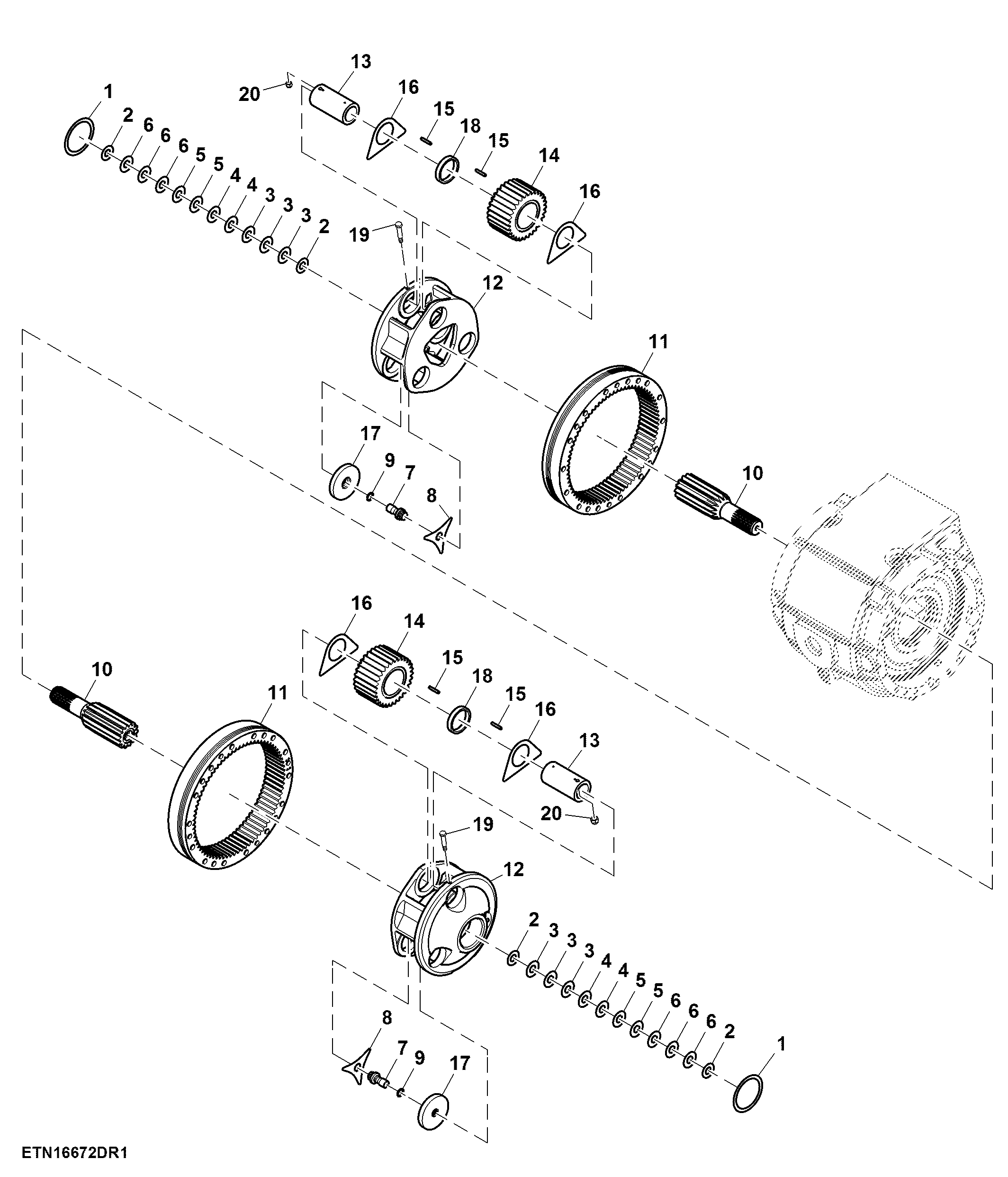 Final Drive, 110 mm Front Axle, Single Reduction