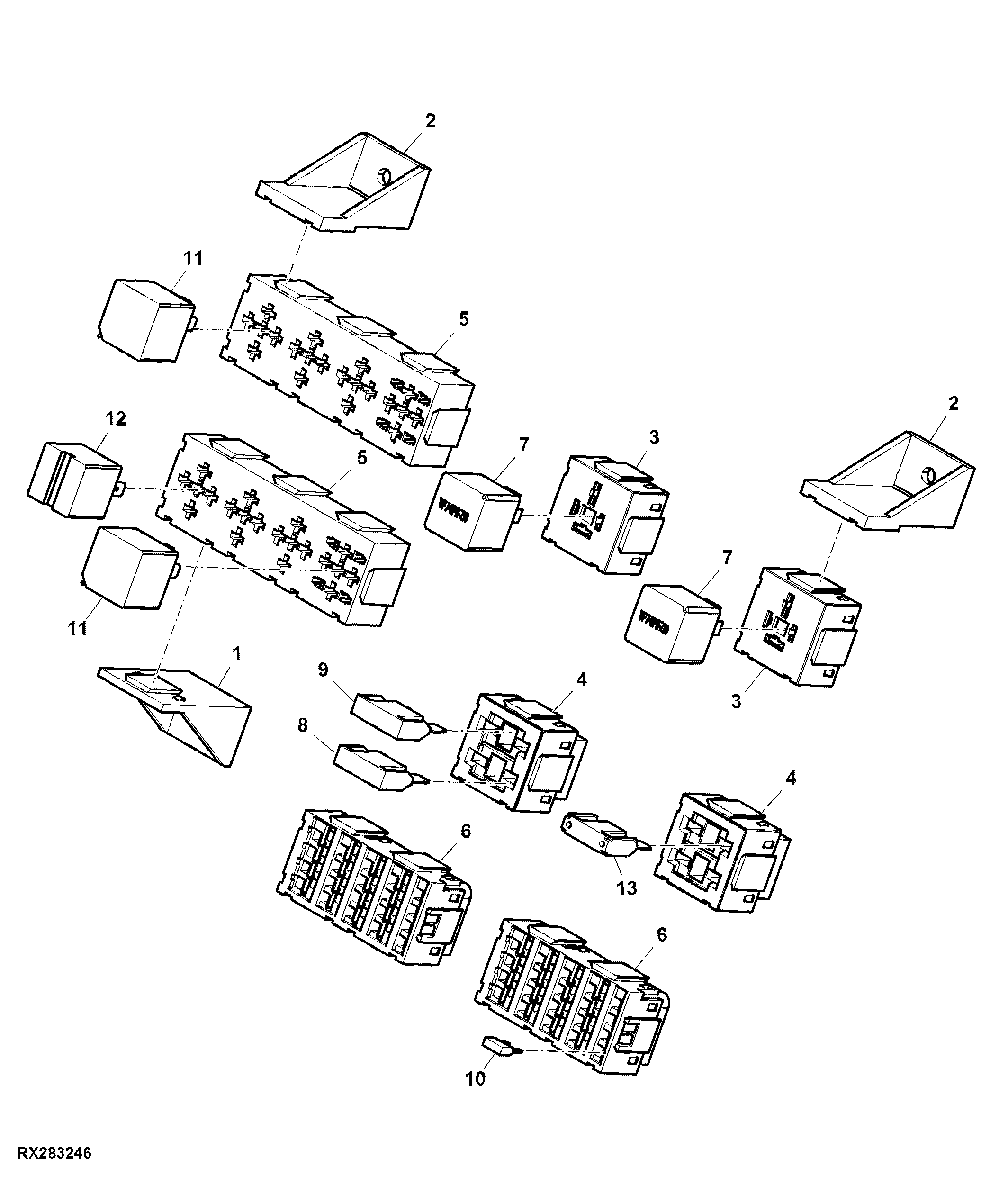 Load Center, Cab Wiring Harness, Generation 4 CommandCenter™ 4600 Processor (5/5)