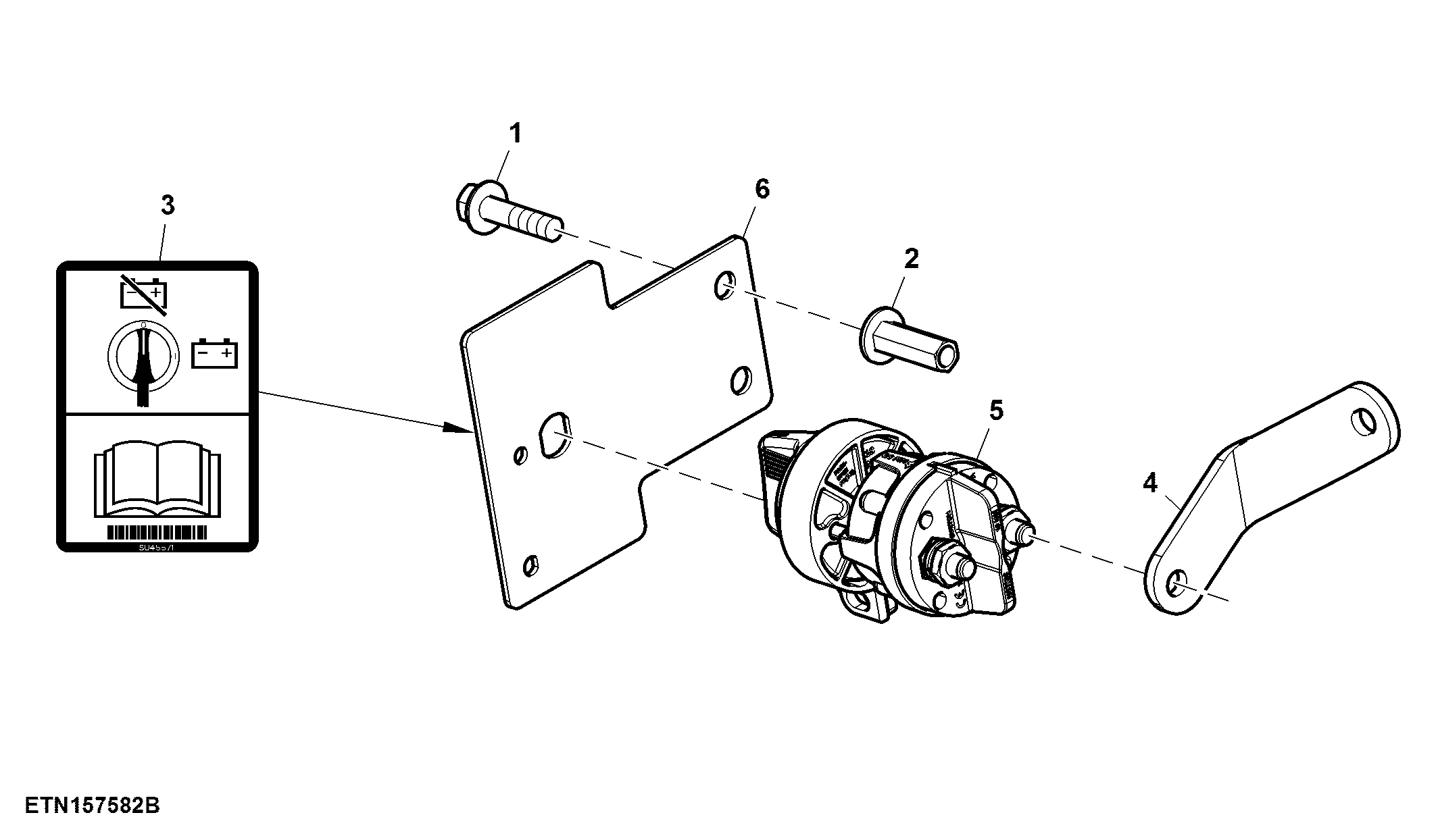 Switch, Battery Disconnect, W/O LED Indicator, Non FT4 Engine (917001 - 919000)