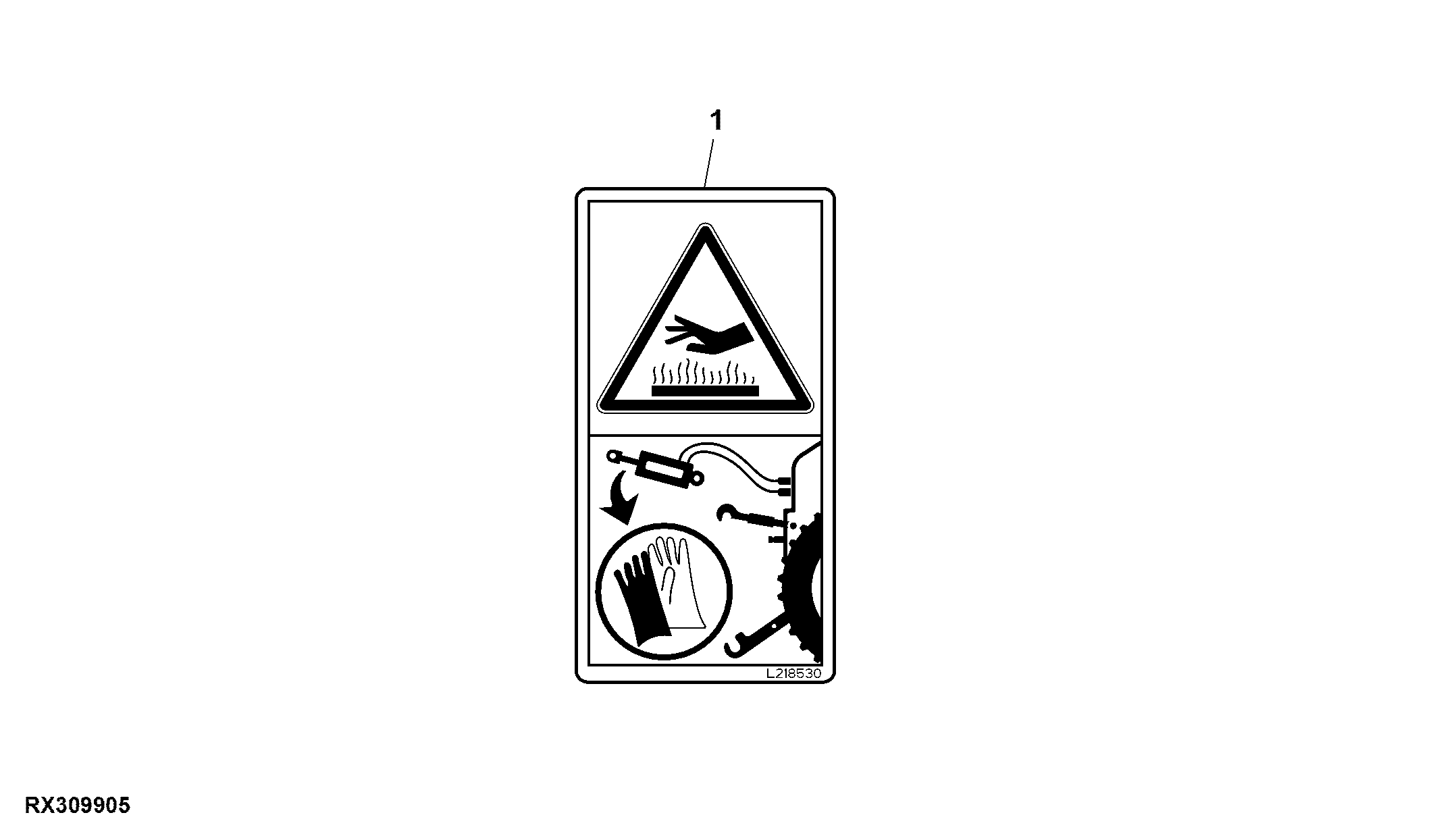 Label, Warning, Hot Surfaces, Front Hitch W/ Dedicated Valve (For EU)
