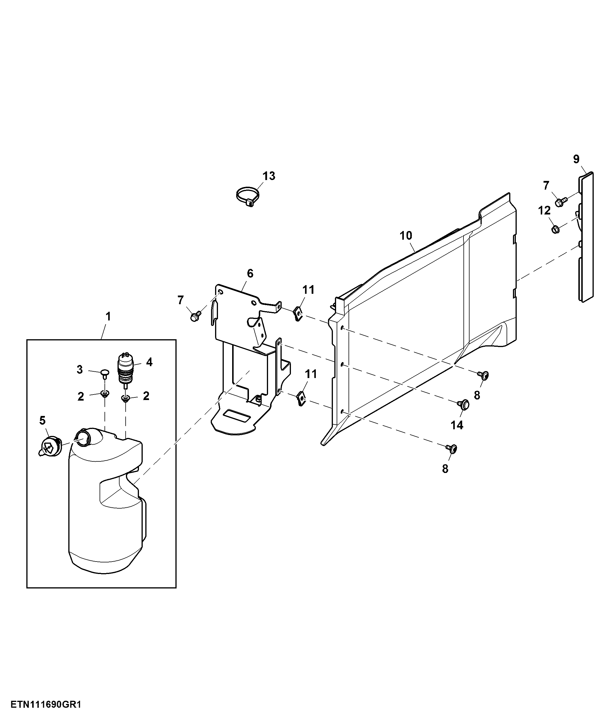 Reservoir, Windshield Washer, W/ Front Loader (673929 - 967013)