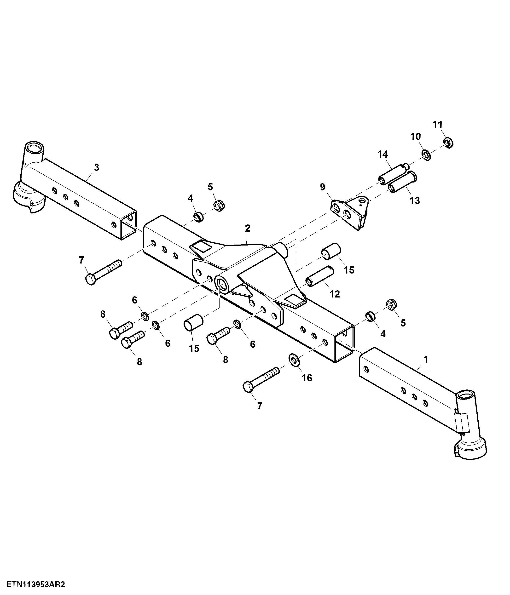 Front Axle, Adjustable, DANA, 7.5-16 Tire Compatible (019822 - )