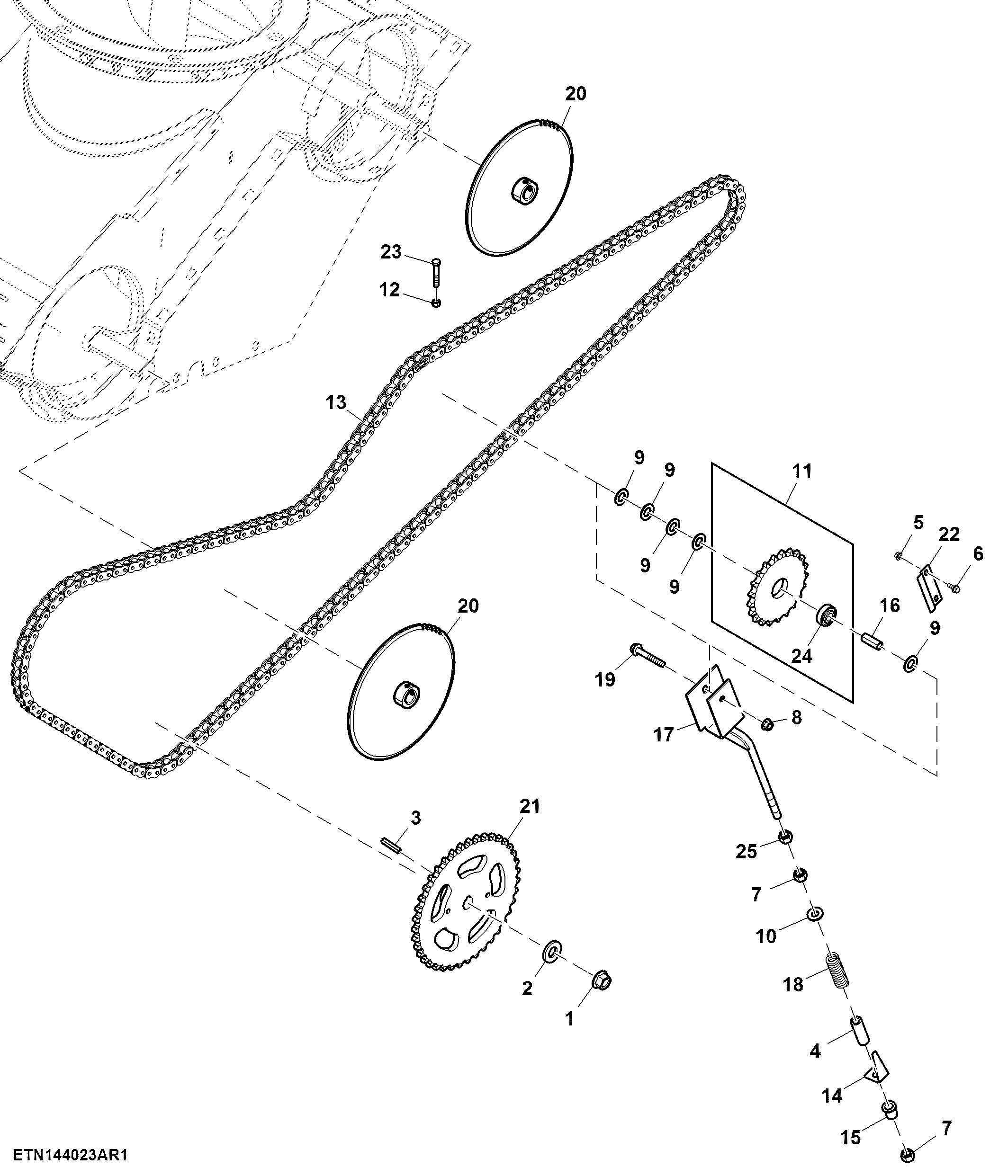 Unloading Auger Chain Drive, 3.3 bps ( - 810000)