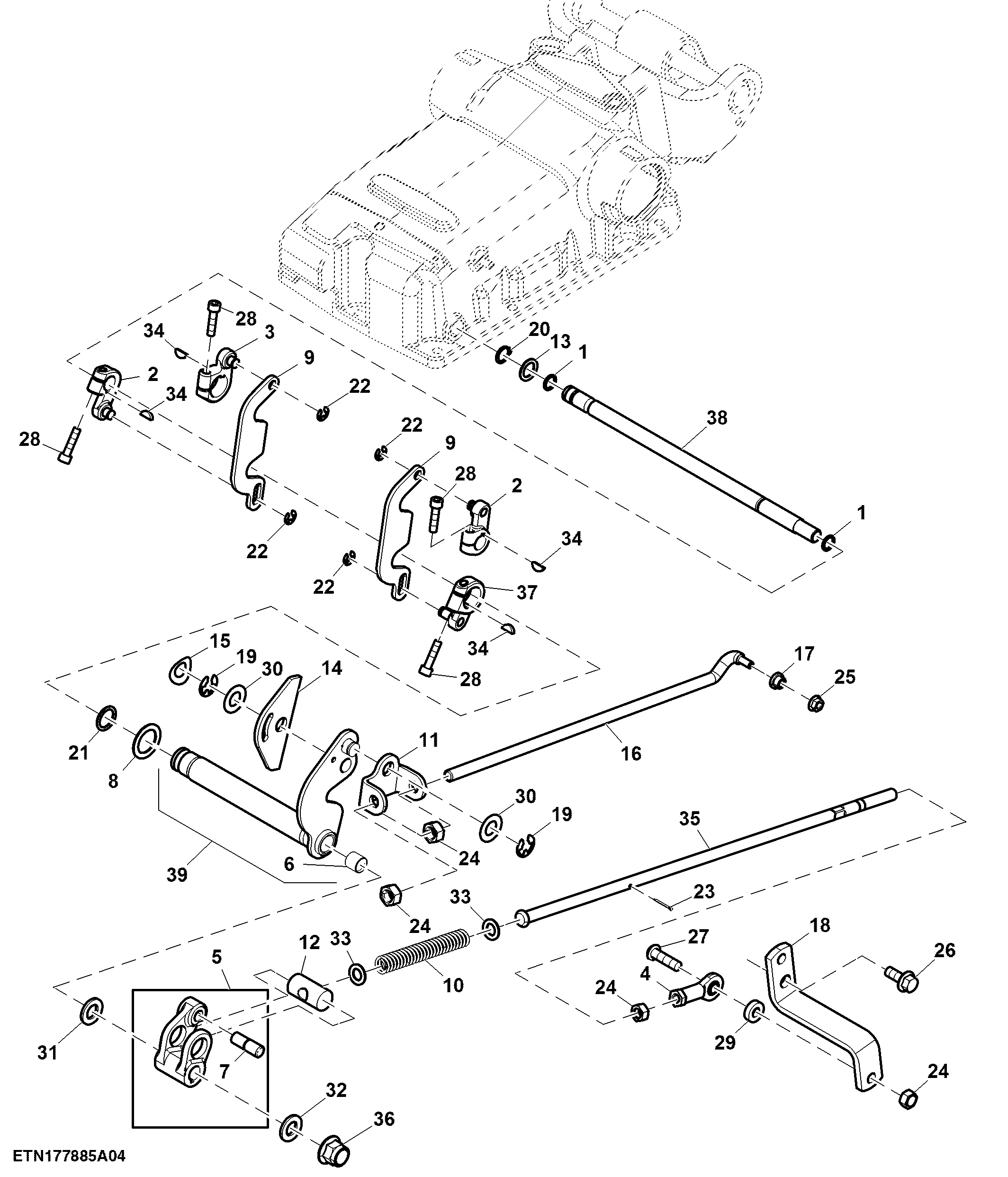 Rockshaft Control Linkage, W/ SyncShuttle™, Cab