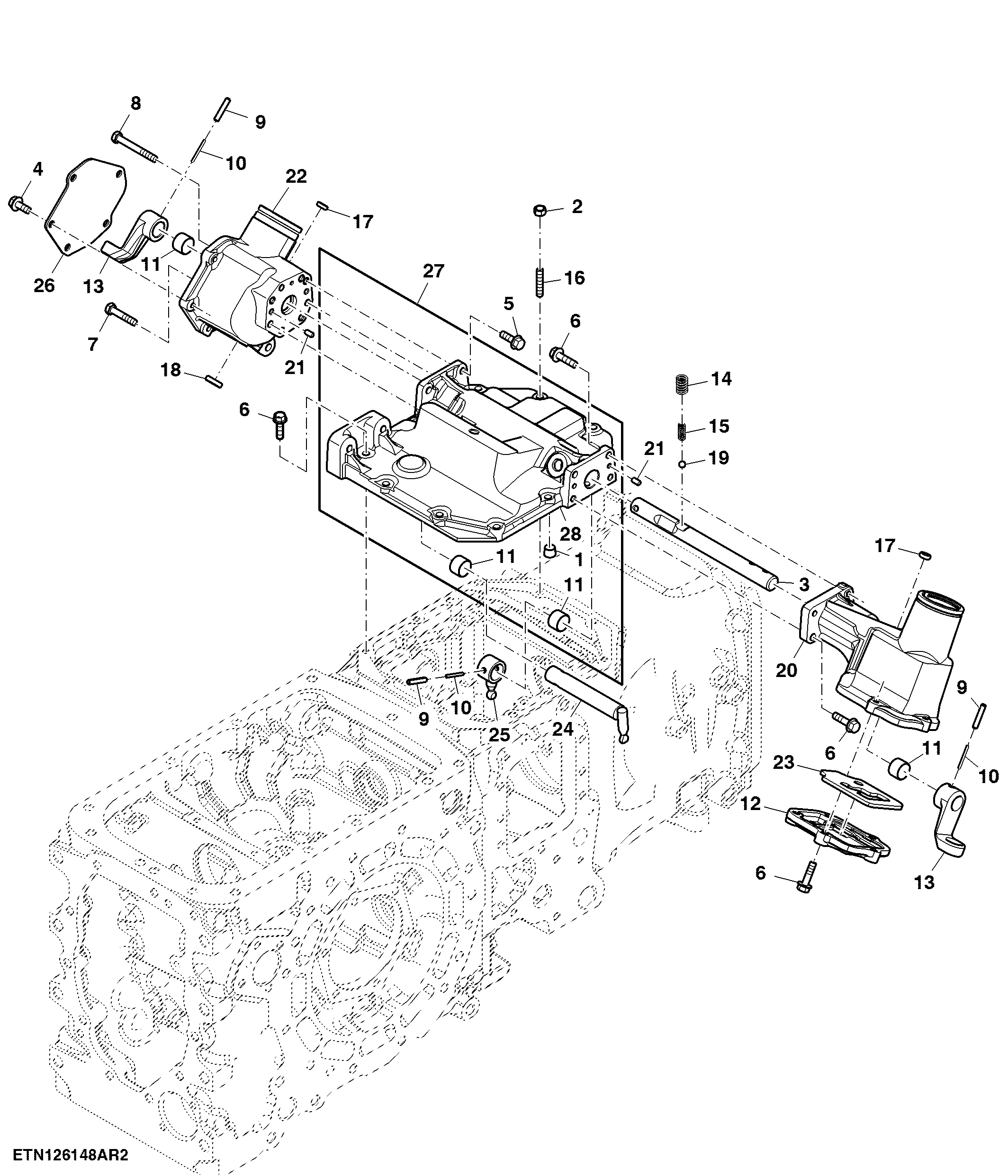 Shifter Case Assembly, Both Hand Control, Secondary Brake