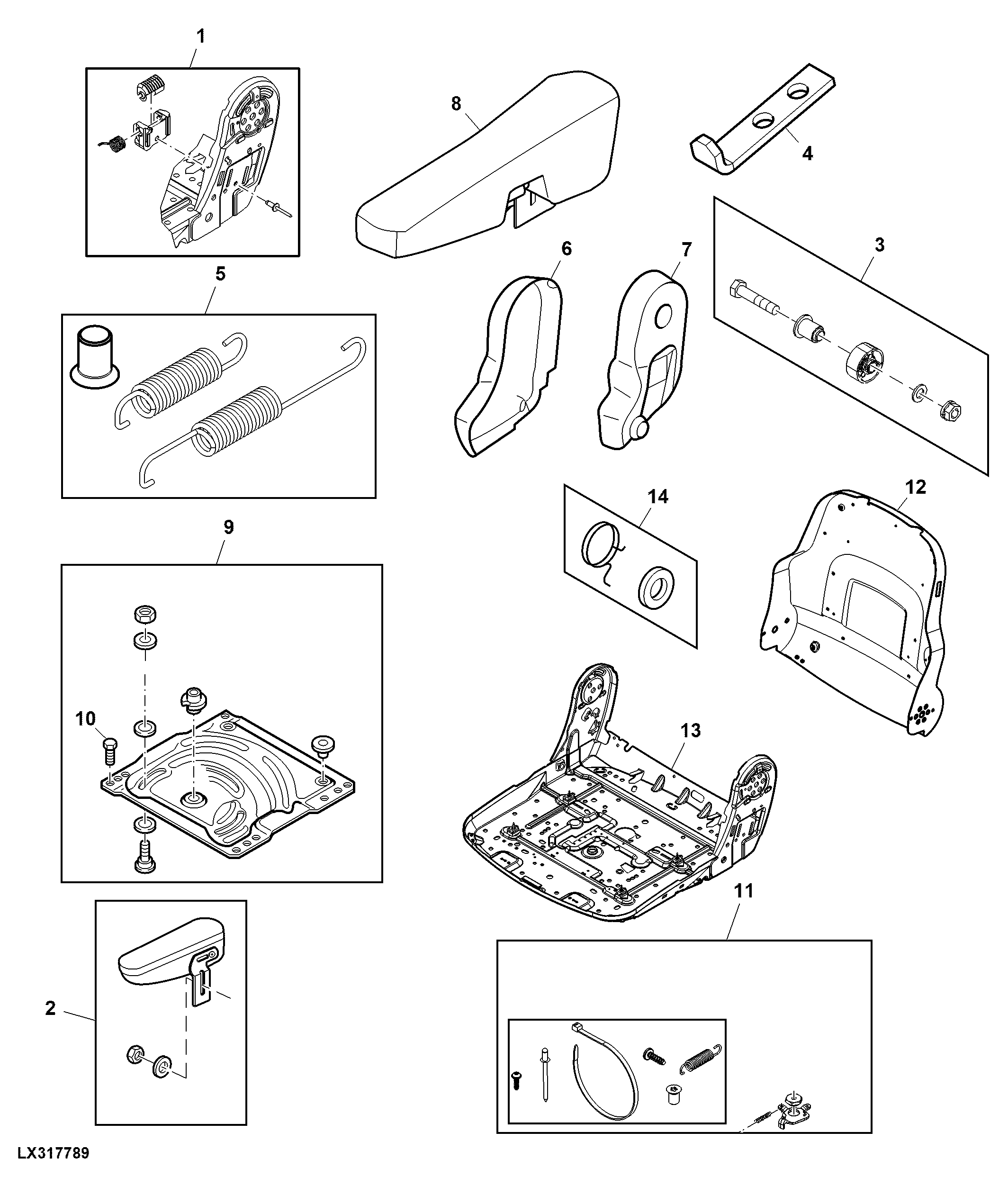 Support / Armrest, Seat, Mechanical Suspended, MSG85/731, OOS