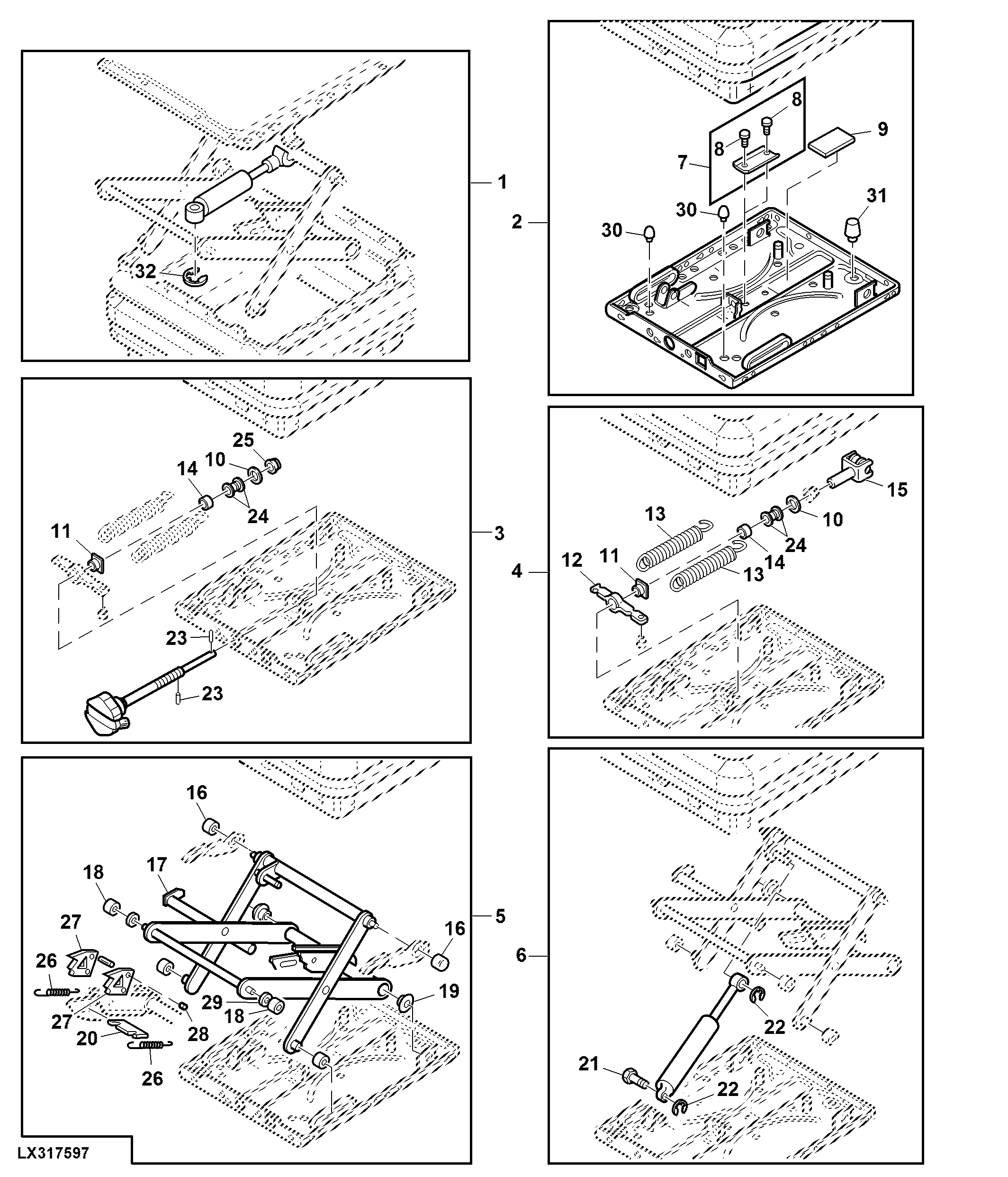 Handle / Absorber, Seat, Mechanical Suspended, MSG85/731, OOS