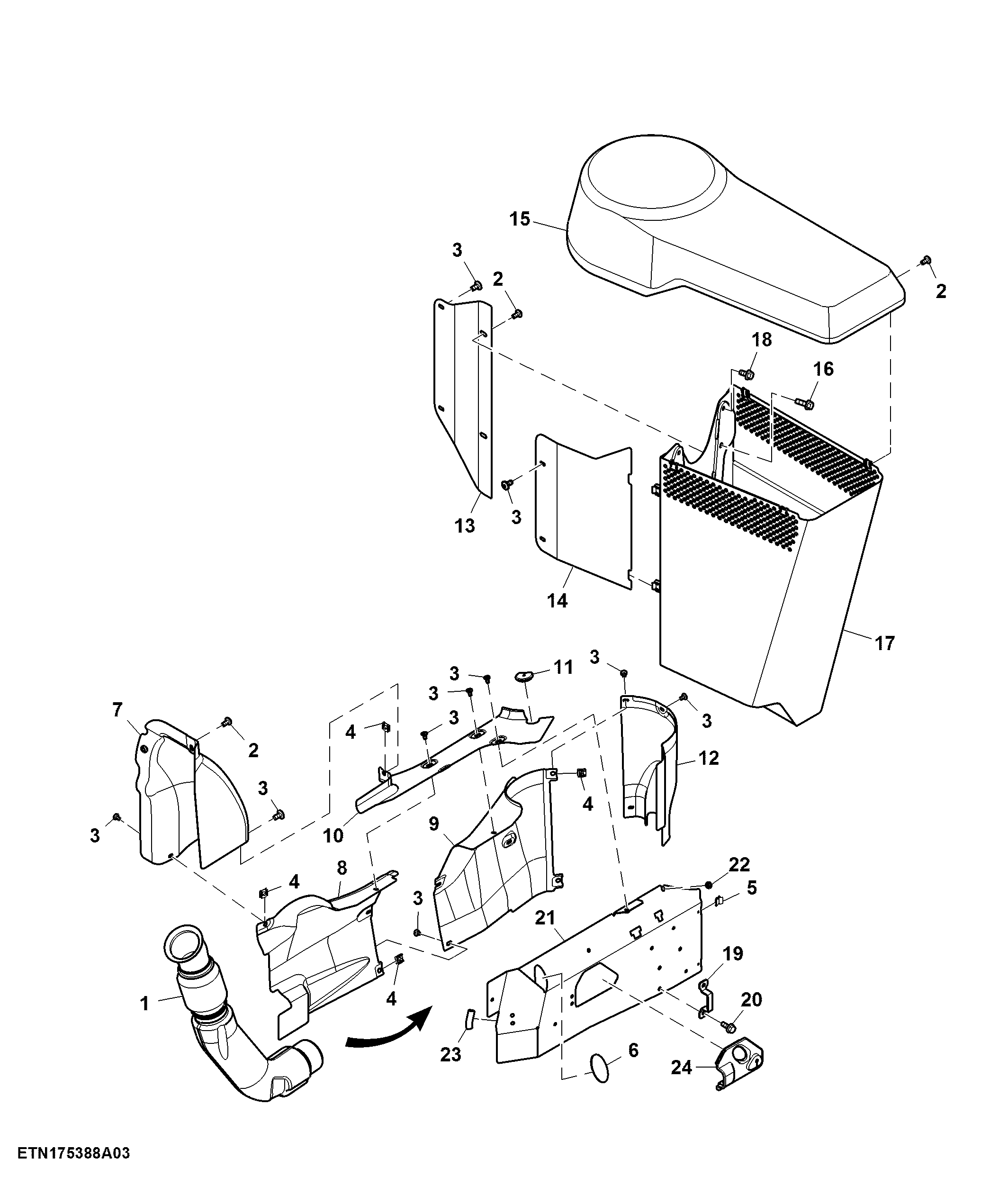 Horizontal Exhaust System, W/ Low Clearance Cab ( - 937675)