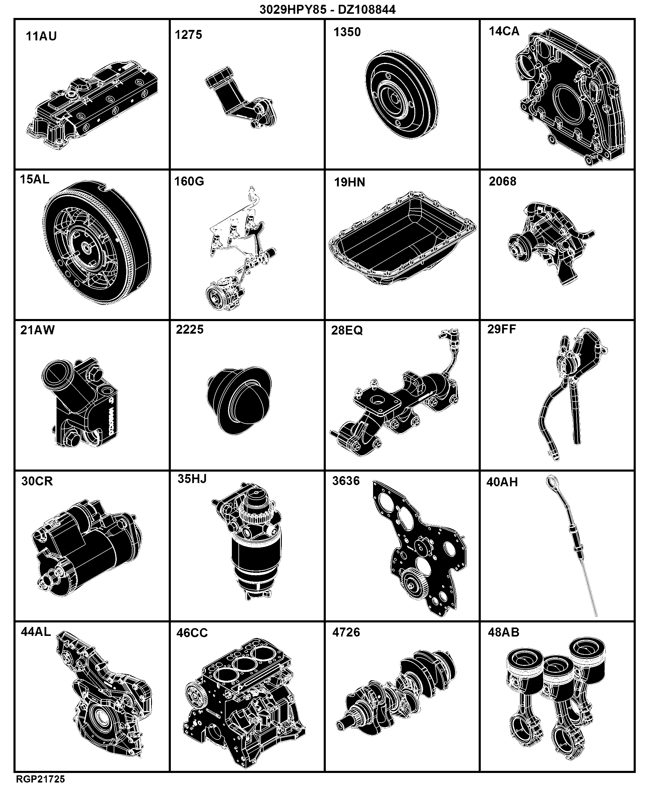 E1 Engine 3029HPY85-DZ108844-ETN151398-PY12170-PY12171-PY12172-PY12173-PY12174-PY12175