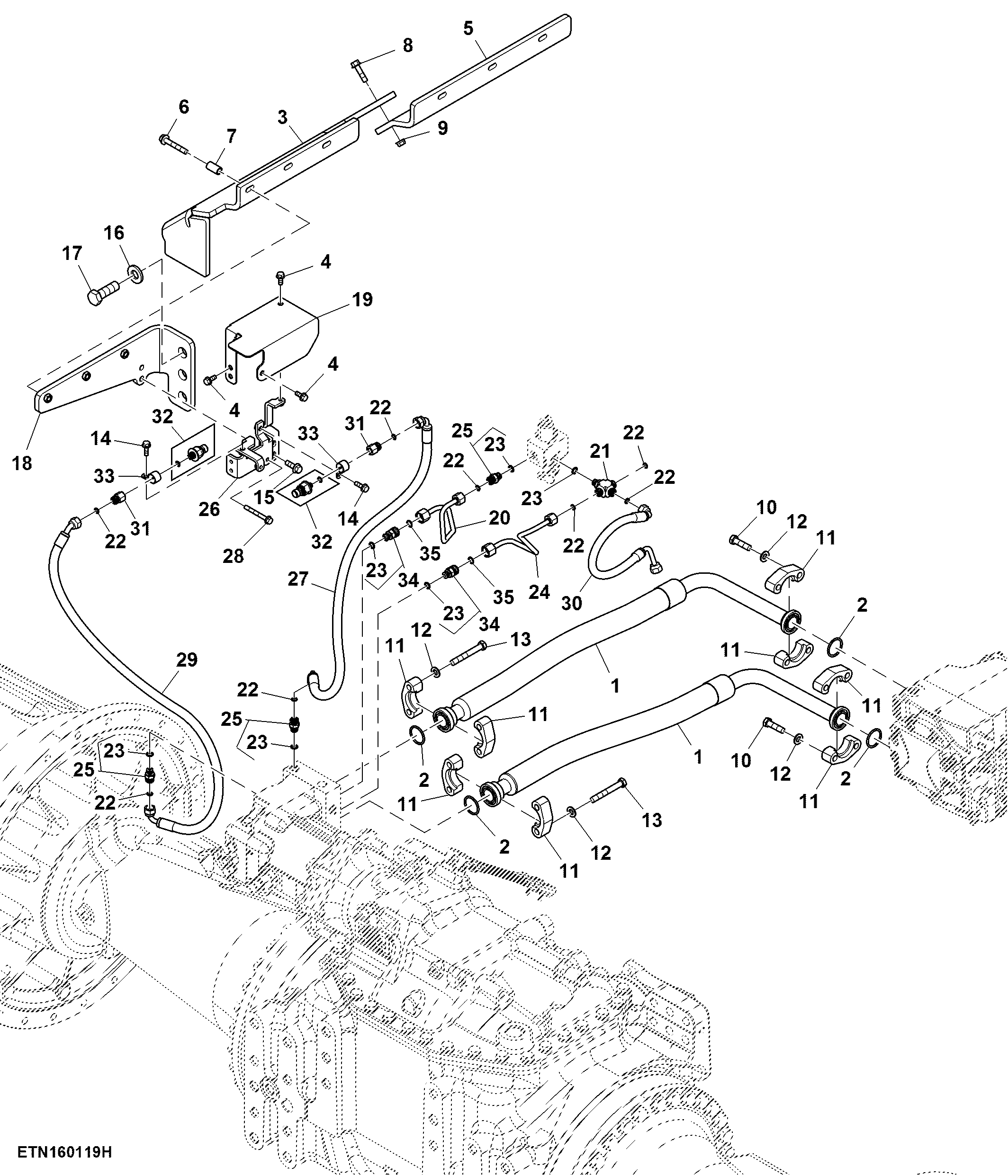 Line, Steering, W/O Hitch, 130 cc (1/2) (917101 - )