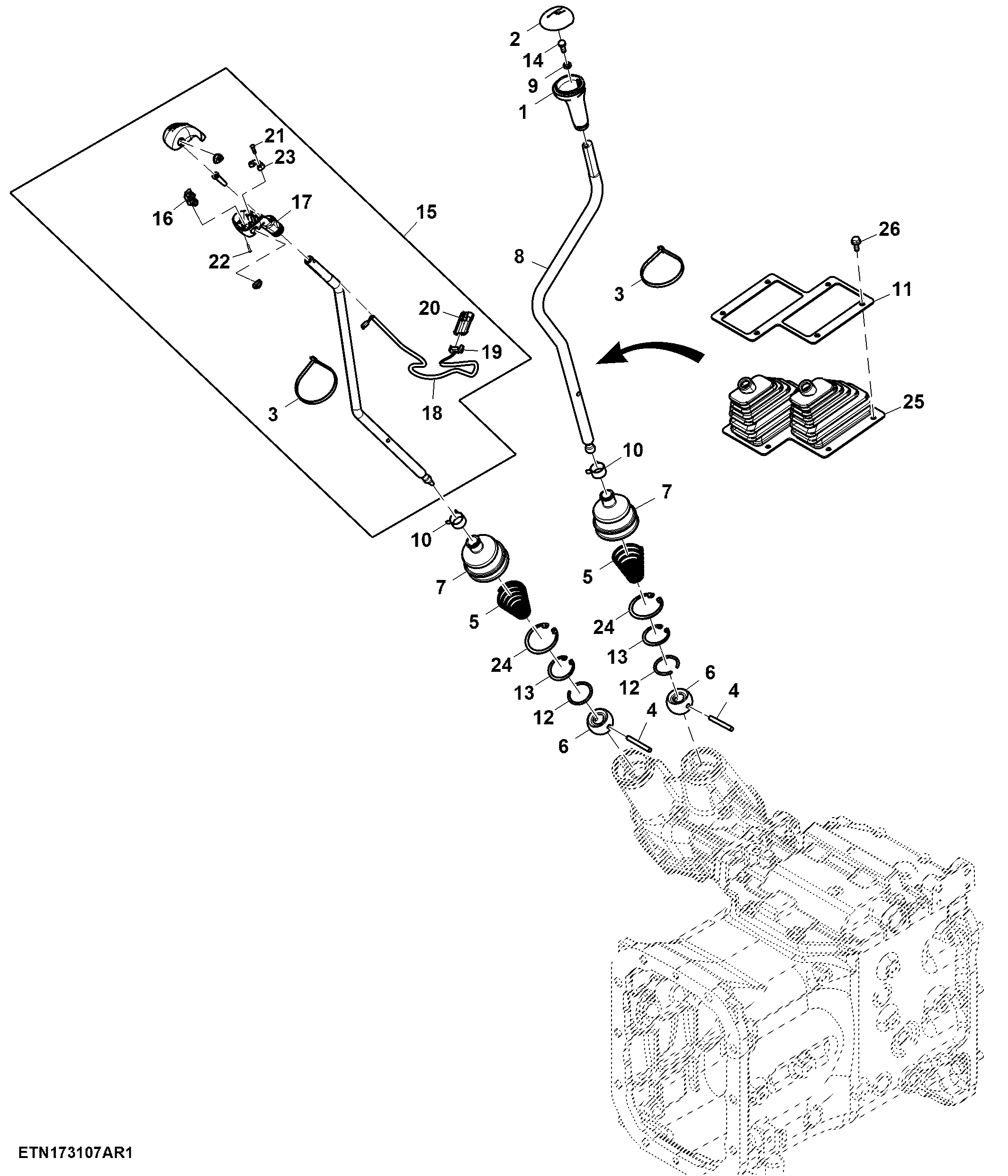 Gear and Range Shift Levers, PowrReverser™ Plus