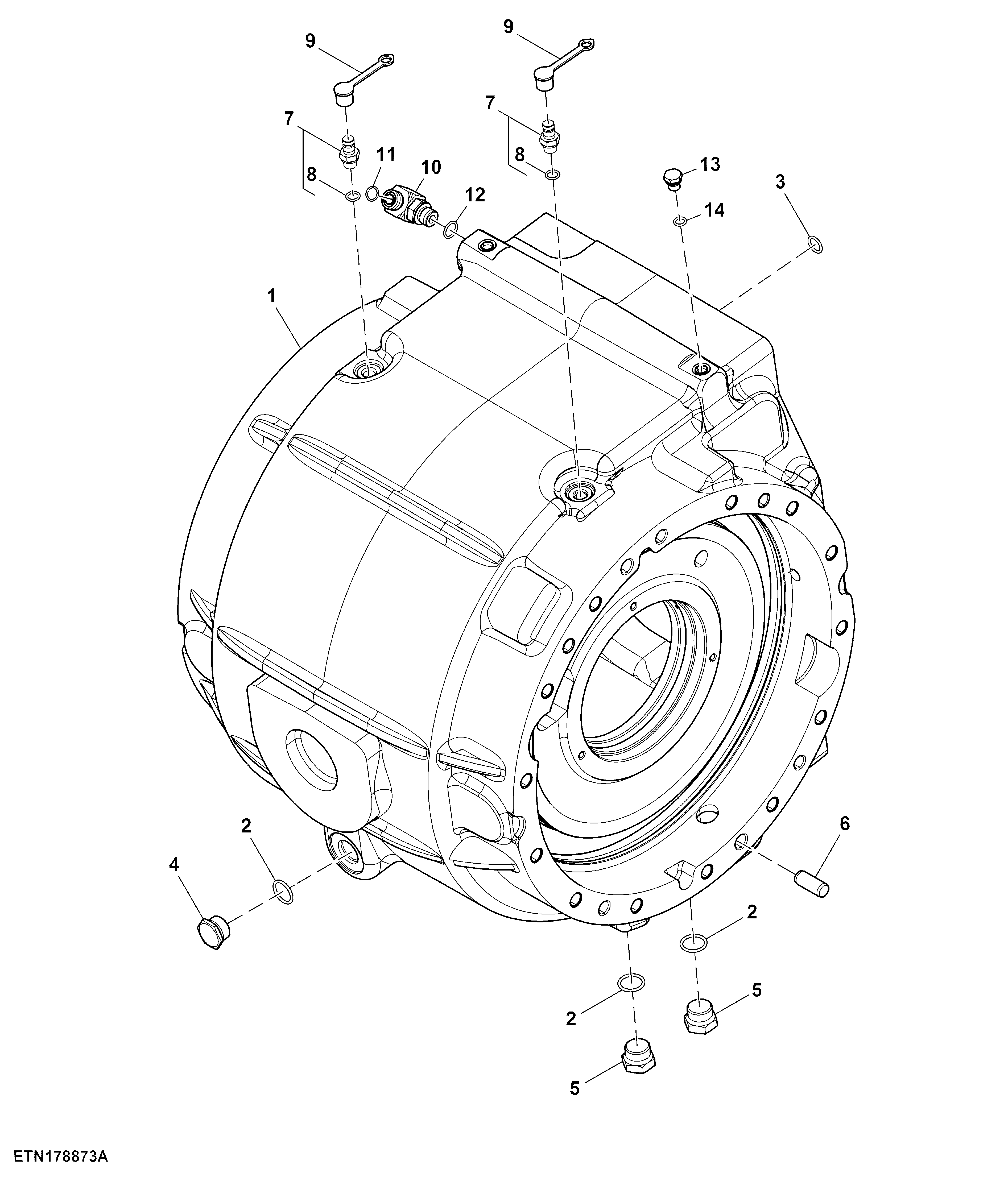 Differential Case, Front Axle, 110 mm, Single Reduction (056101 - )