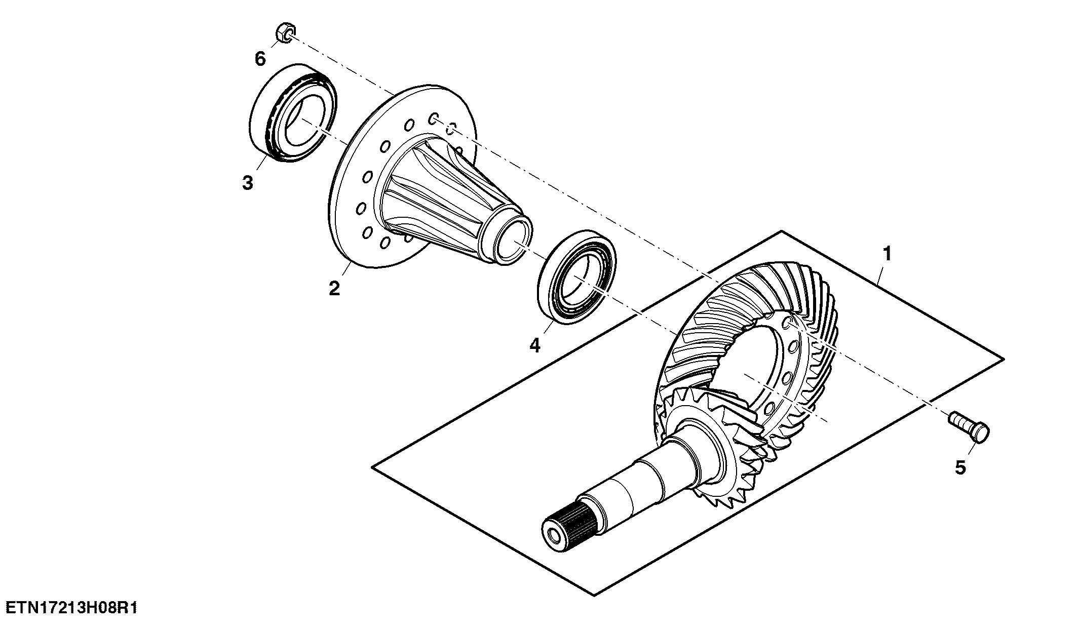 Bevel Gear Assembly, Differential, 100 cc Steering Pump