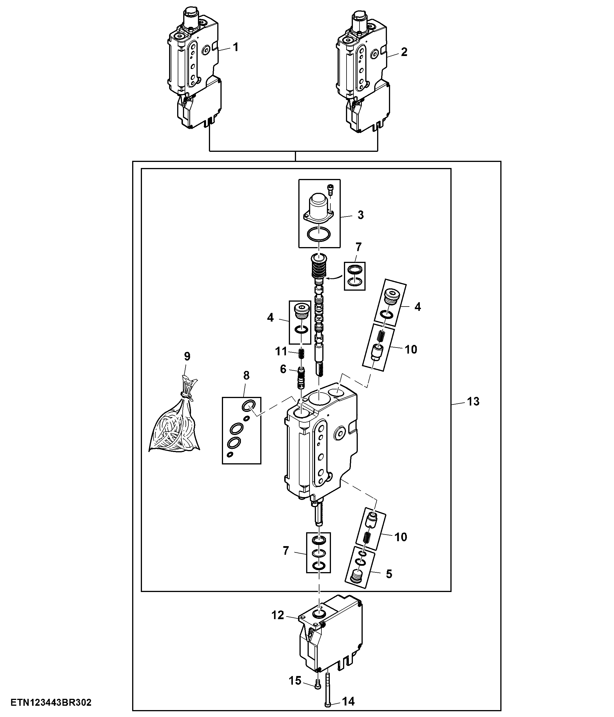 Electrical SCV, Front Loader, 2 Functions (673929 - 937675)