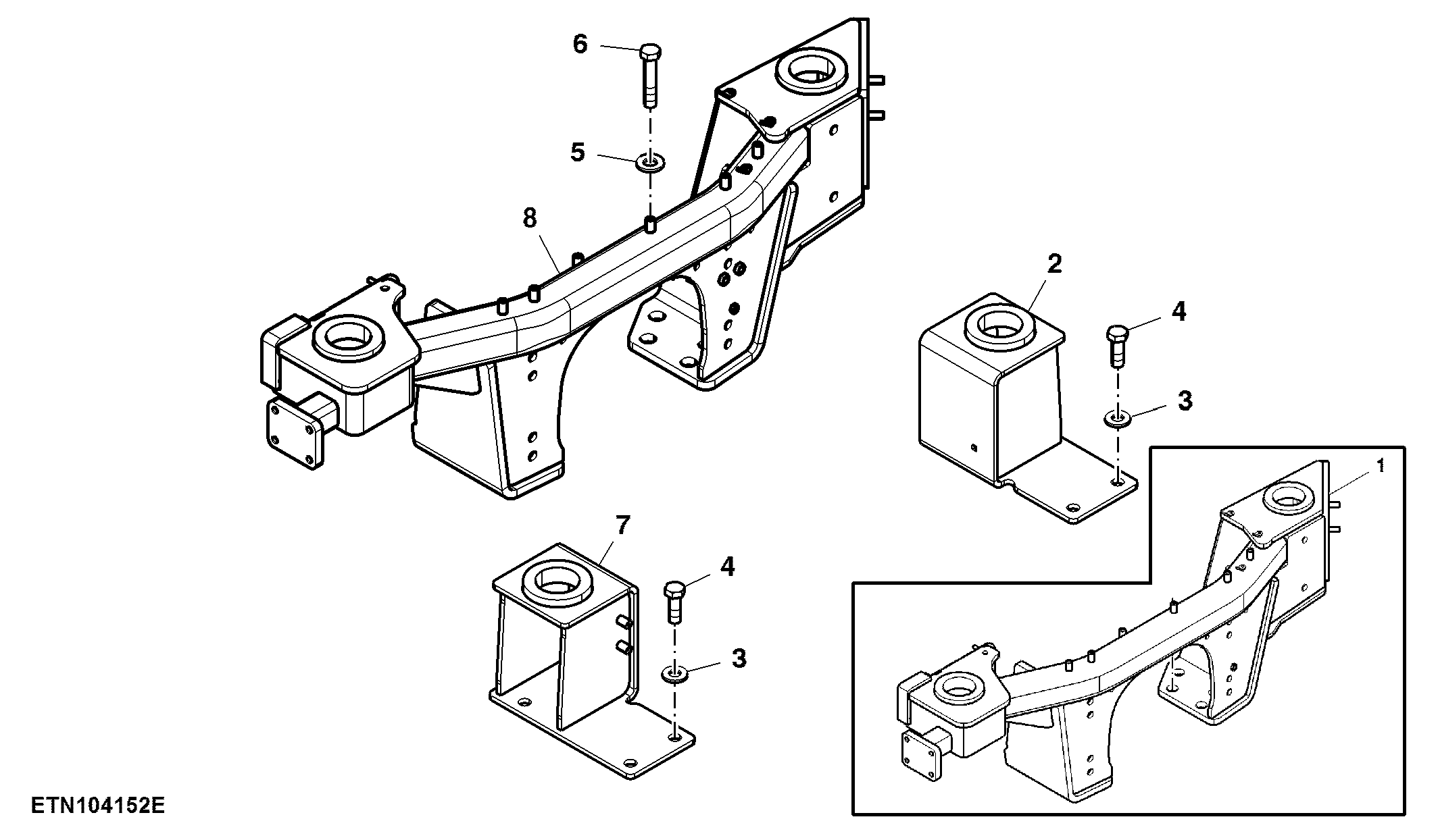 Mounting Parts, Fixed Cab, Group 47 and 48 Tires