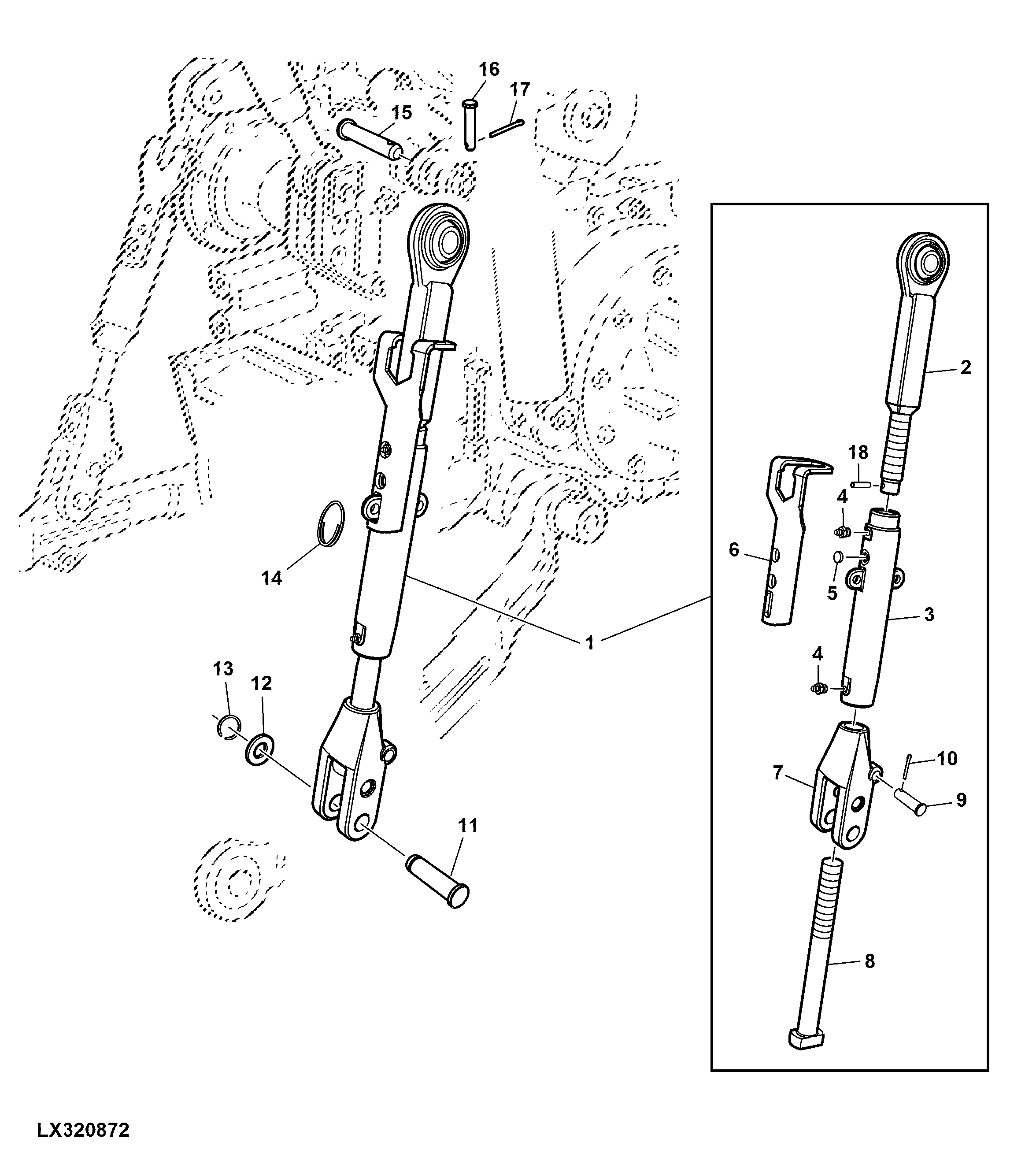 ADJUSTABLE LIFT LINKS WITH TELESCOPING DRAFT LINKS