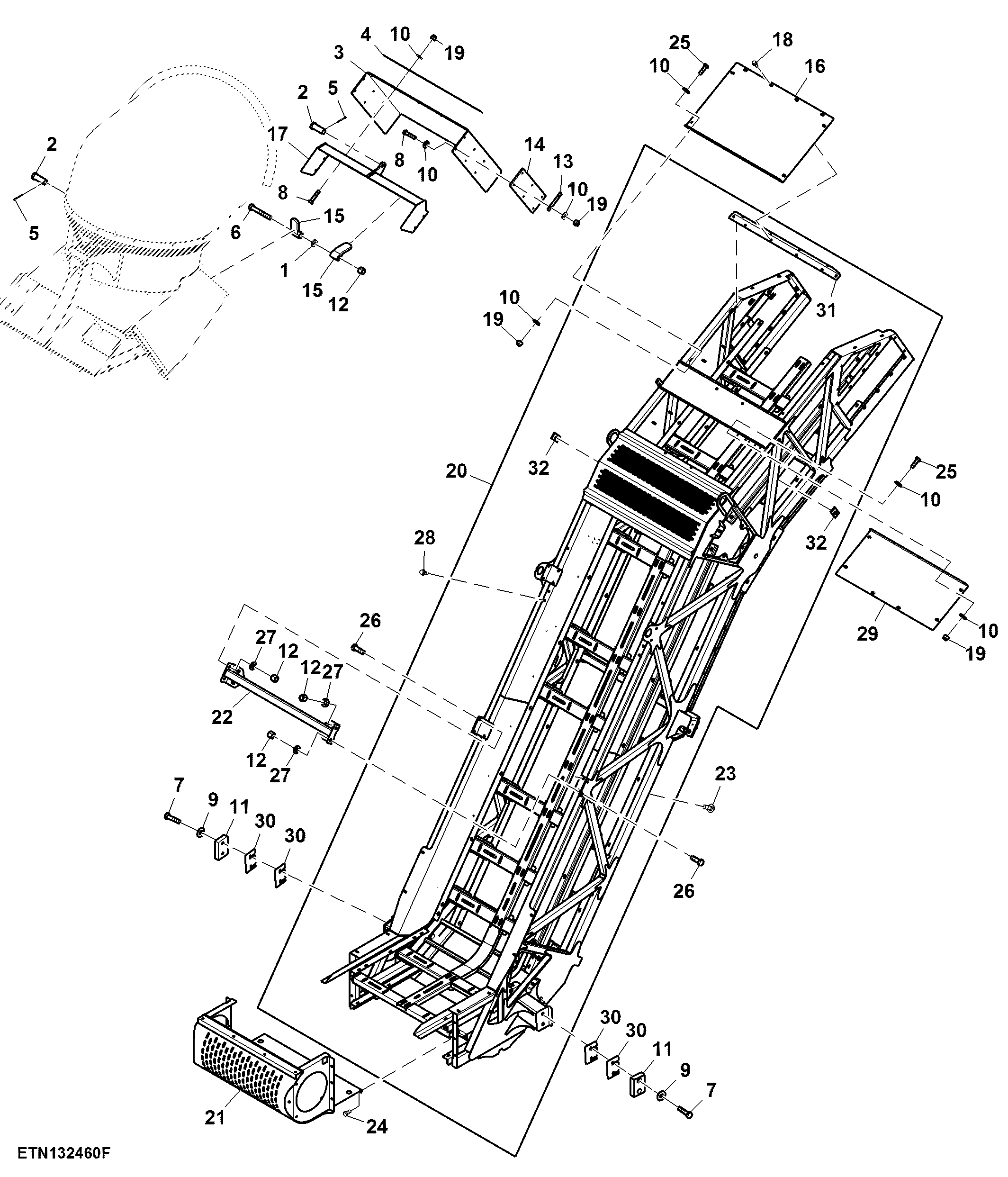 Main Elevator Frame, Shields and Flaps W/ 24 in. Extension (171101 - )