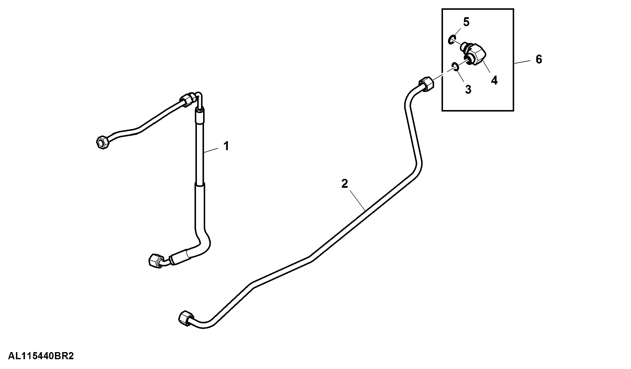Differential Lock / MFWD Oil Lines, SyncroPlus™, W/O Option Box