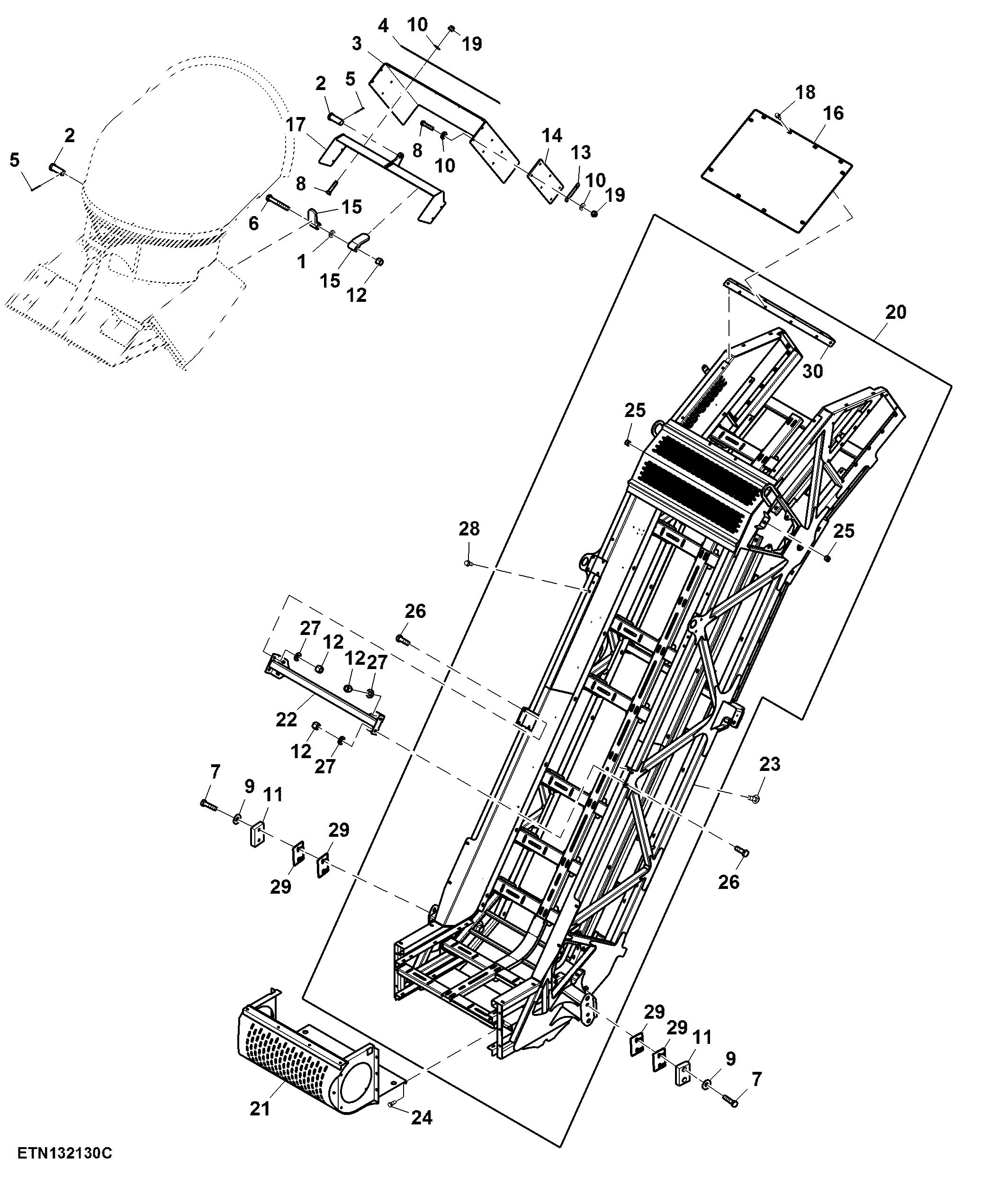 Main Elevator Frame, Shields and Flaps (171101 - )
