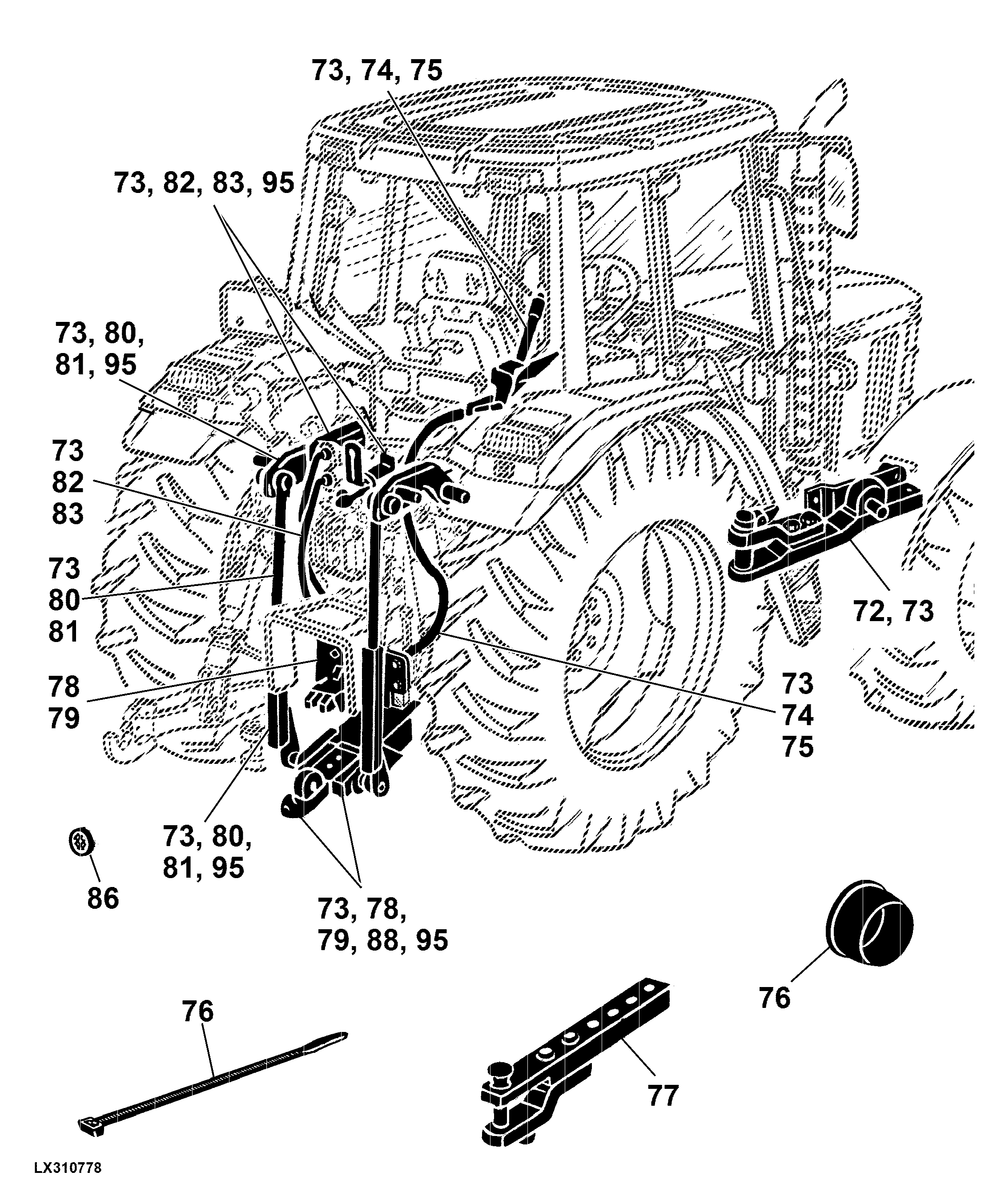 80 WHEELS, FRONT AXLES, SHEET METAL, MISCELLANEOUS