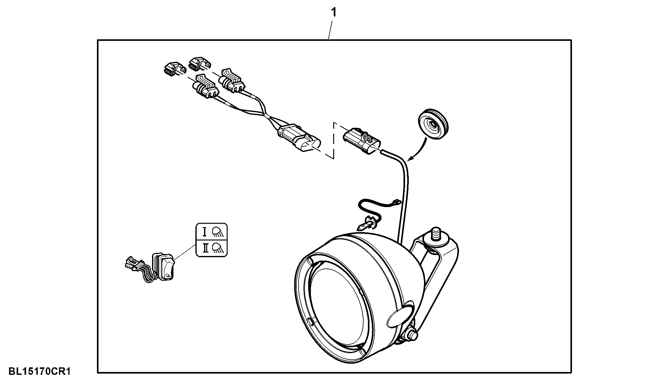 Attachment, Work Lights, 2 H3, Cab Roof, Rear